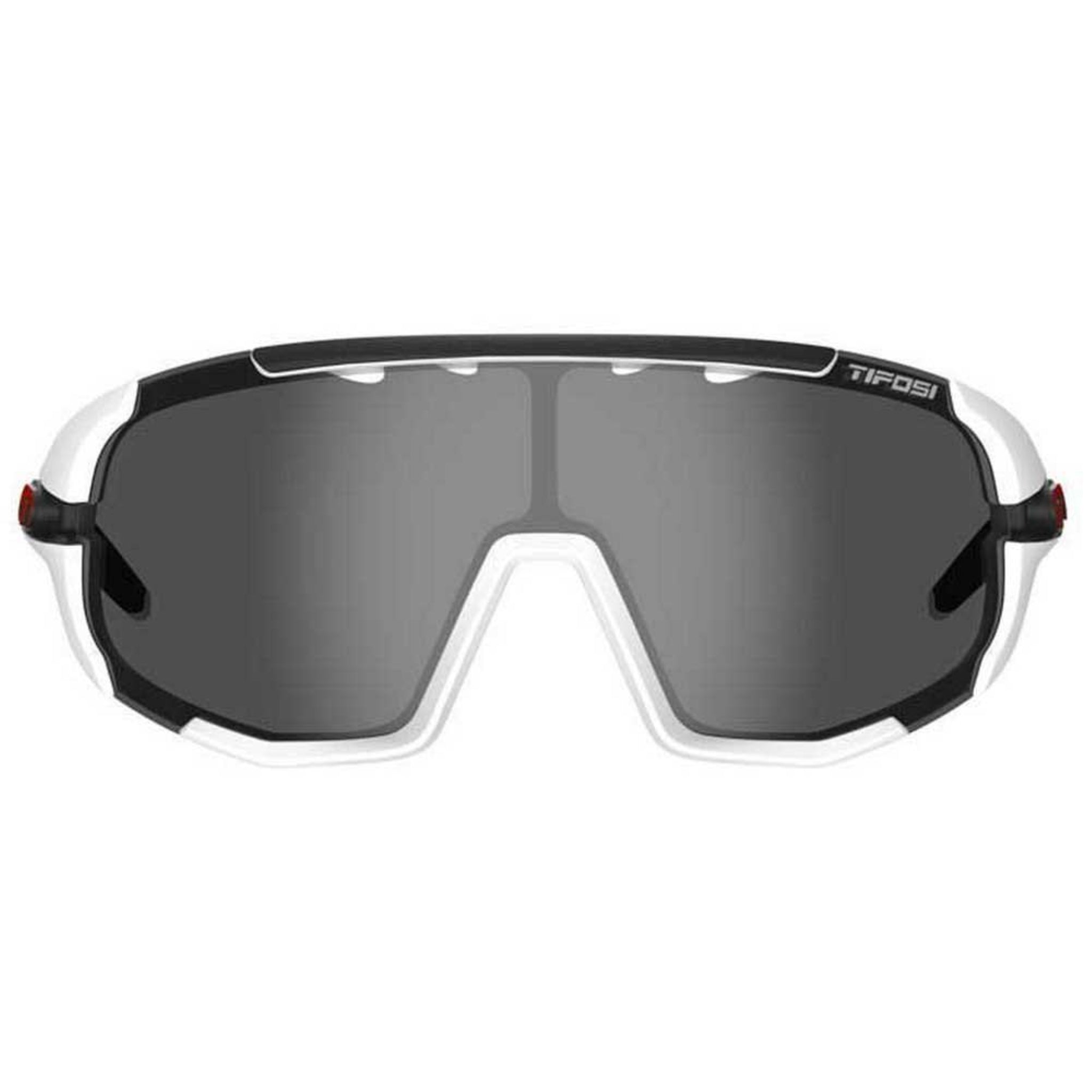 Tifosi Sledge Matte White Cycling Sunglasses with AC Red/Clear Smoke Lenses