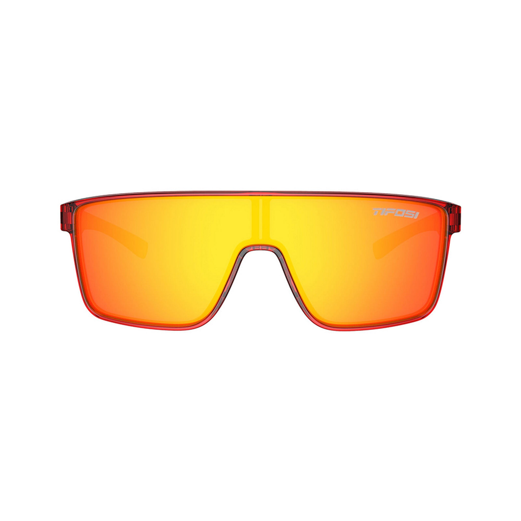 Tifosi Sanctum Oversize Sunglasses in Crystal Red Fade with Smoke Red Mirror Lenses