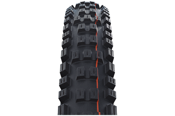 Schwalbe Eddy Current 27.5 x 2.6 Orange Evolution Folding Addix Soft Front Mountain Bike Tire for E-MTB with TL-Easy SuperGravity HS496