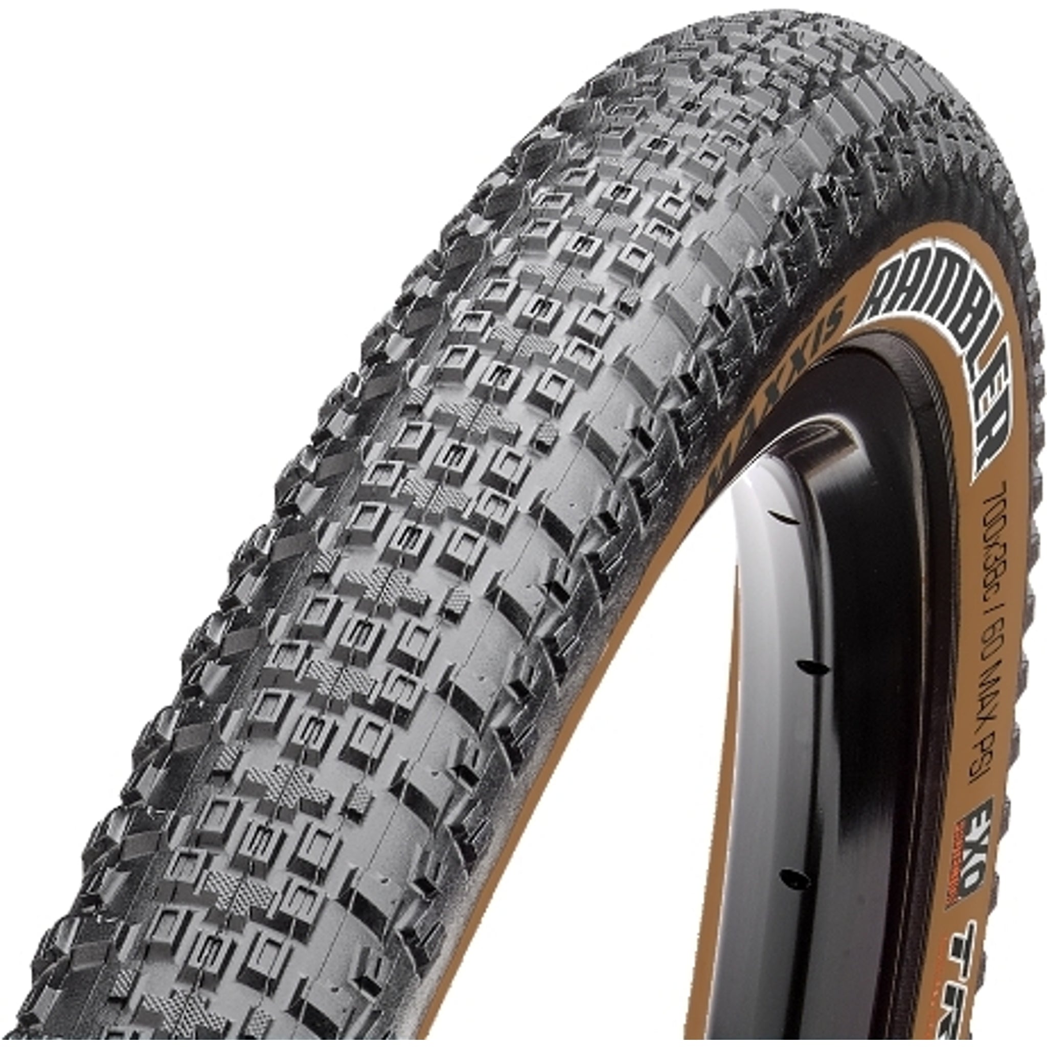 Maxxis Rambler 700 x 38c Tan Wall Folding Gravel Tire with EXO TR 60 TPI