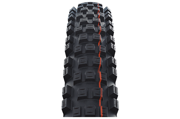 Schwalbe Eddy Current 27.5 x 2.6 Orange Evolution Folding Addix Soft Front Mountain Bike Tire for E-MTB with TL-Easy SuperGravity HS496