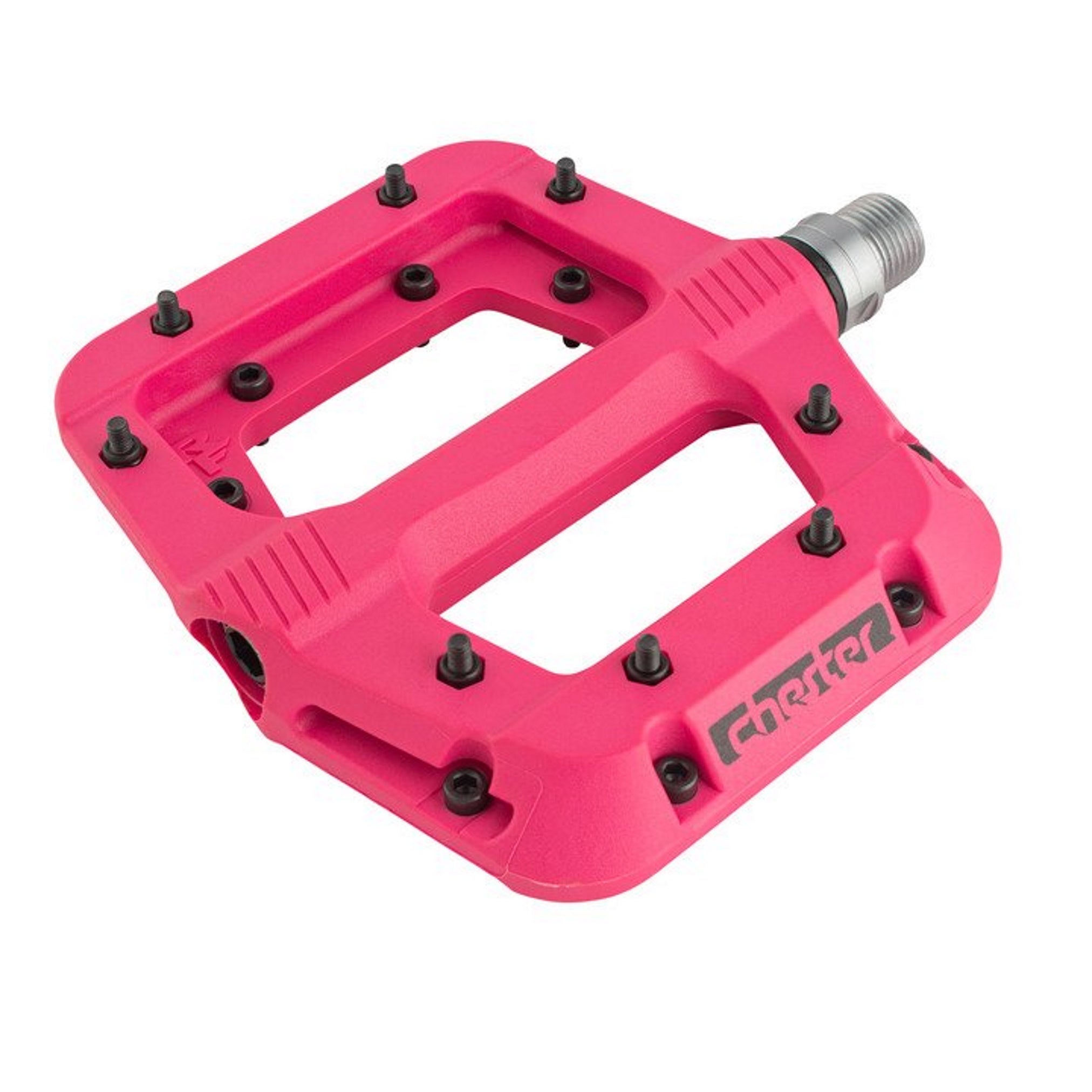 Race Face Chester Magenta Nylon Composite Flat Pedals with Great Traction