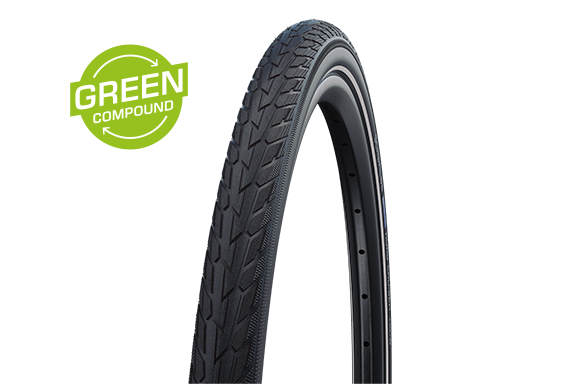 Schwalbe Road Cruiser Bicycle Tire - 26 x 1.75 Size, Wire Bead, K - Guard, Green Compound TwinSkin HS484