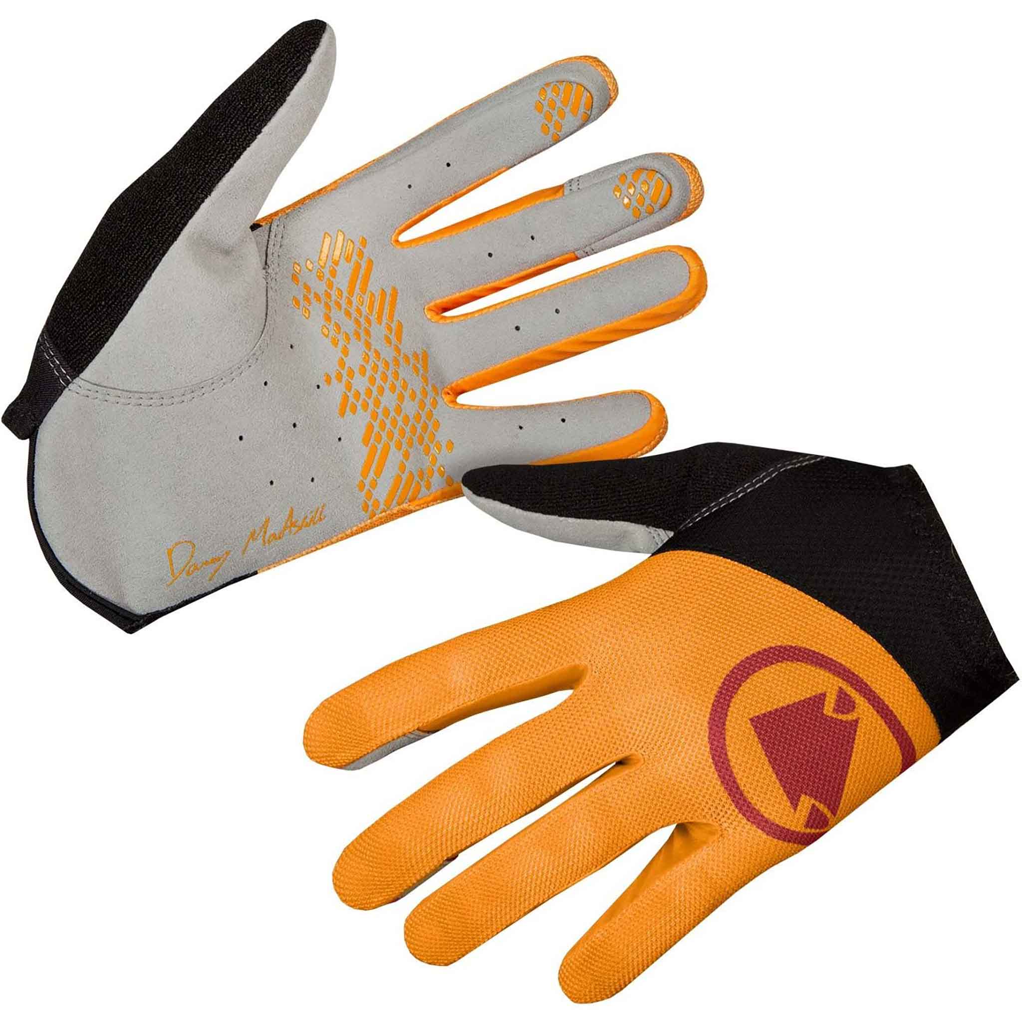 Endura Hummvee Lite Icon Cycling Gloves in Tangerine Color