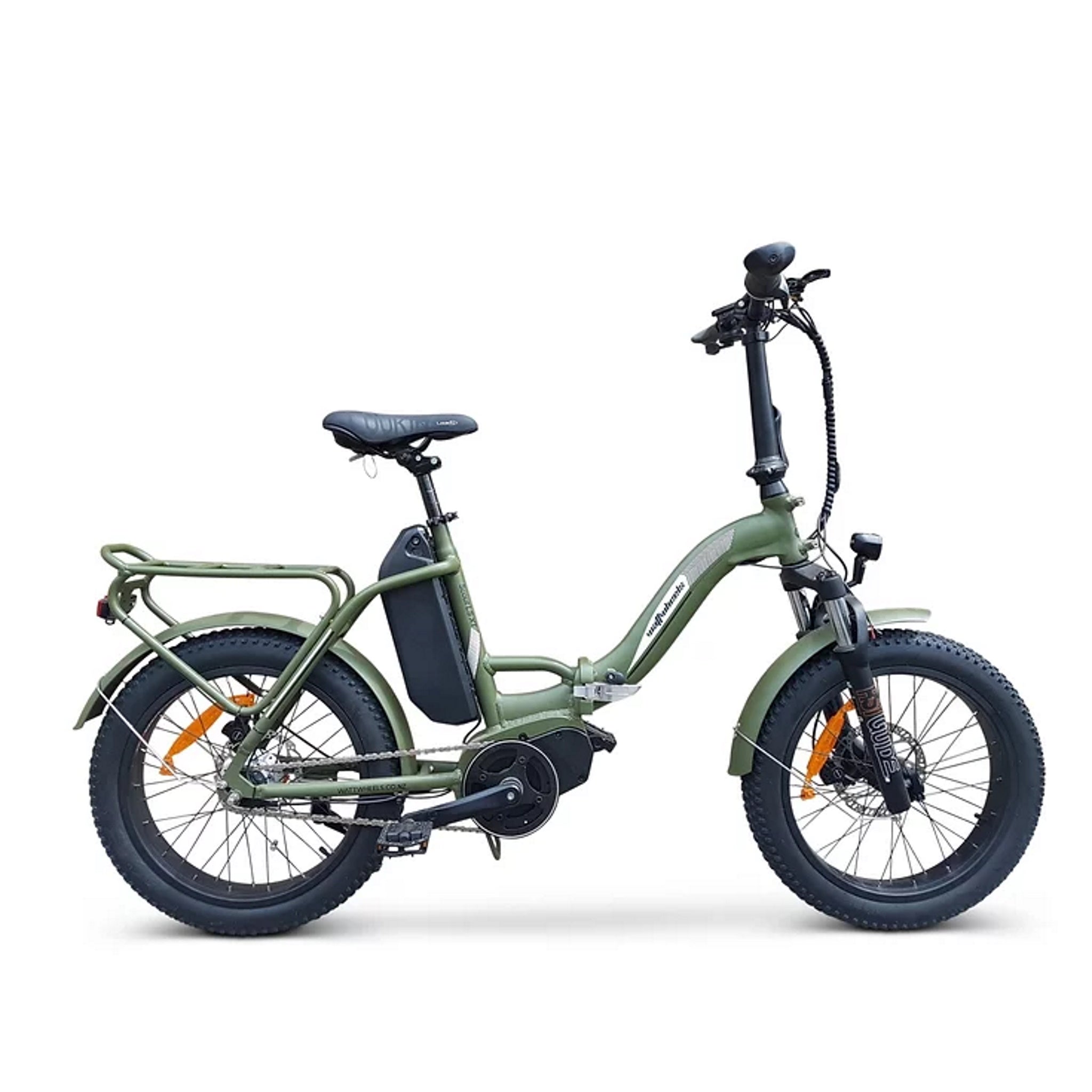 Watt Wheels Scout LS XT Electric Folding Bike with 768wh Battery in Matt Green Color for Commuting, Farming and Holiday Trips