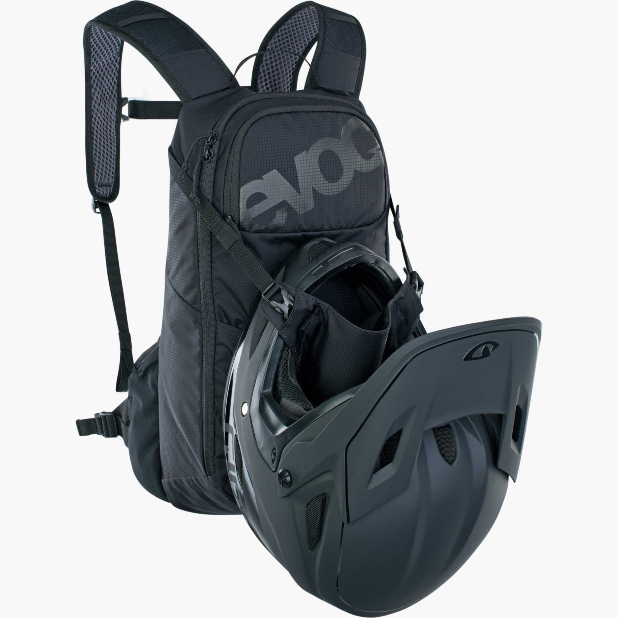 Evoc E-Ride 12L Electric Bicycle Backpack in Stone and Petrol Color Scheme