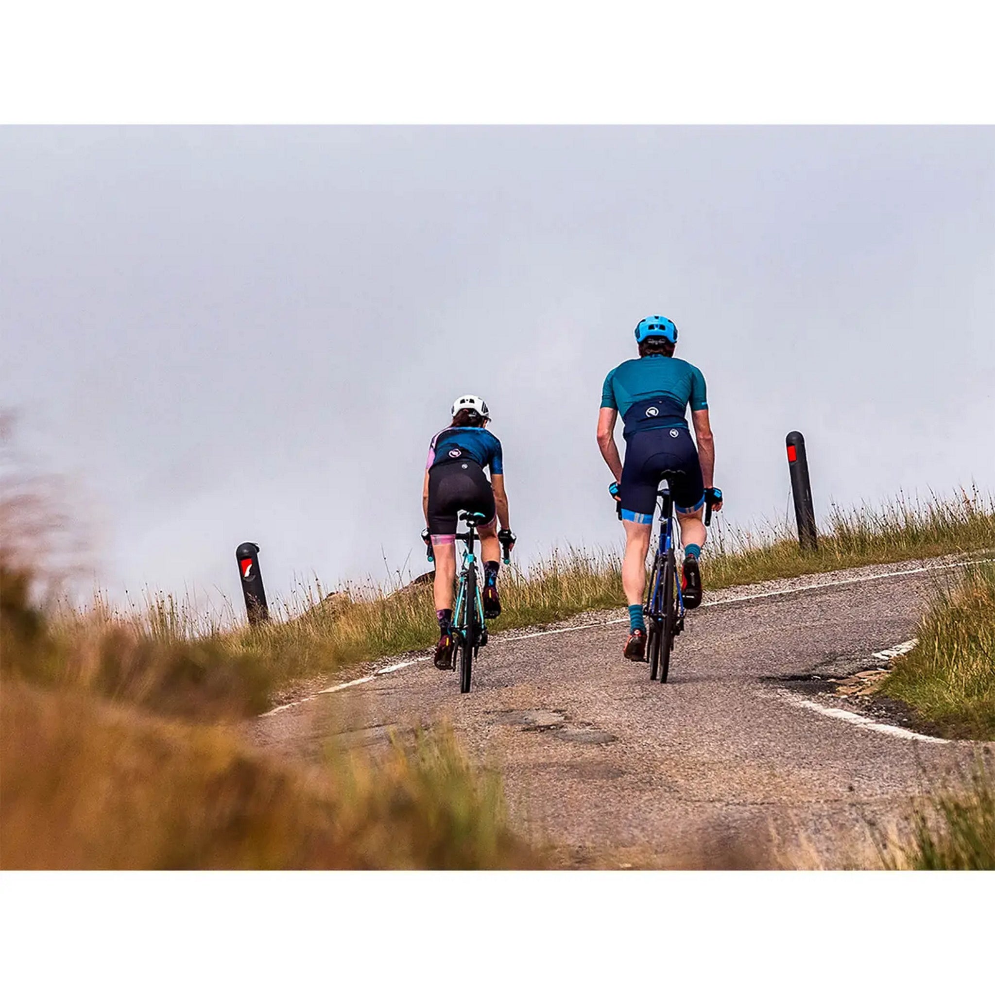 Endura Twin Pack Electric Blue Coolmax Stripe Cycling and Everyday Socks