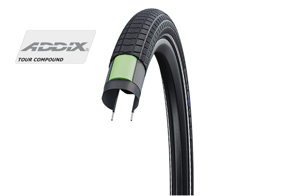 Schwalbe High - Performance Urban Balloonbike Tyre - Big Ben Plus, Size 26 x 2.15, Featuring GreenGuard SnakeSkin HS439 with RaceGuard Puncture Protection
