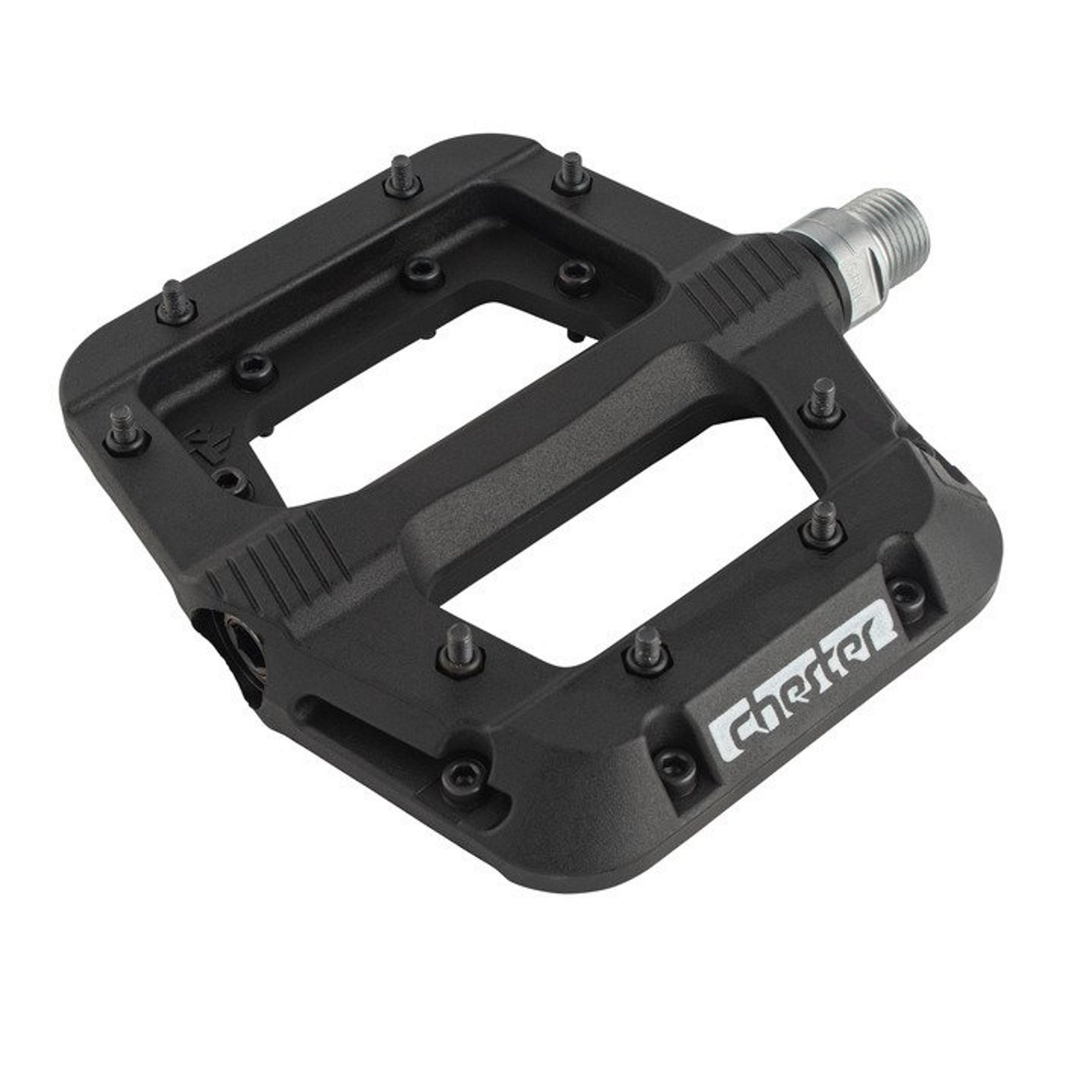 Black Race Face Chester Nylon Composite Flat Pedals with Large Platform