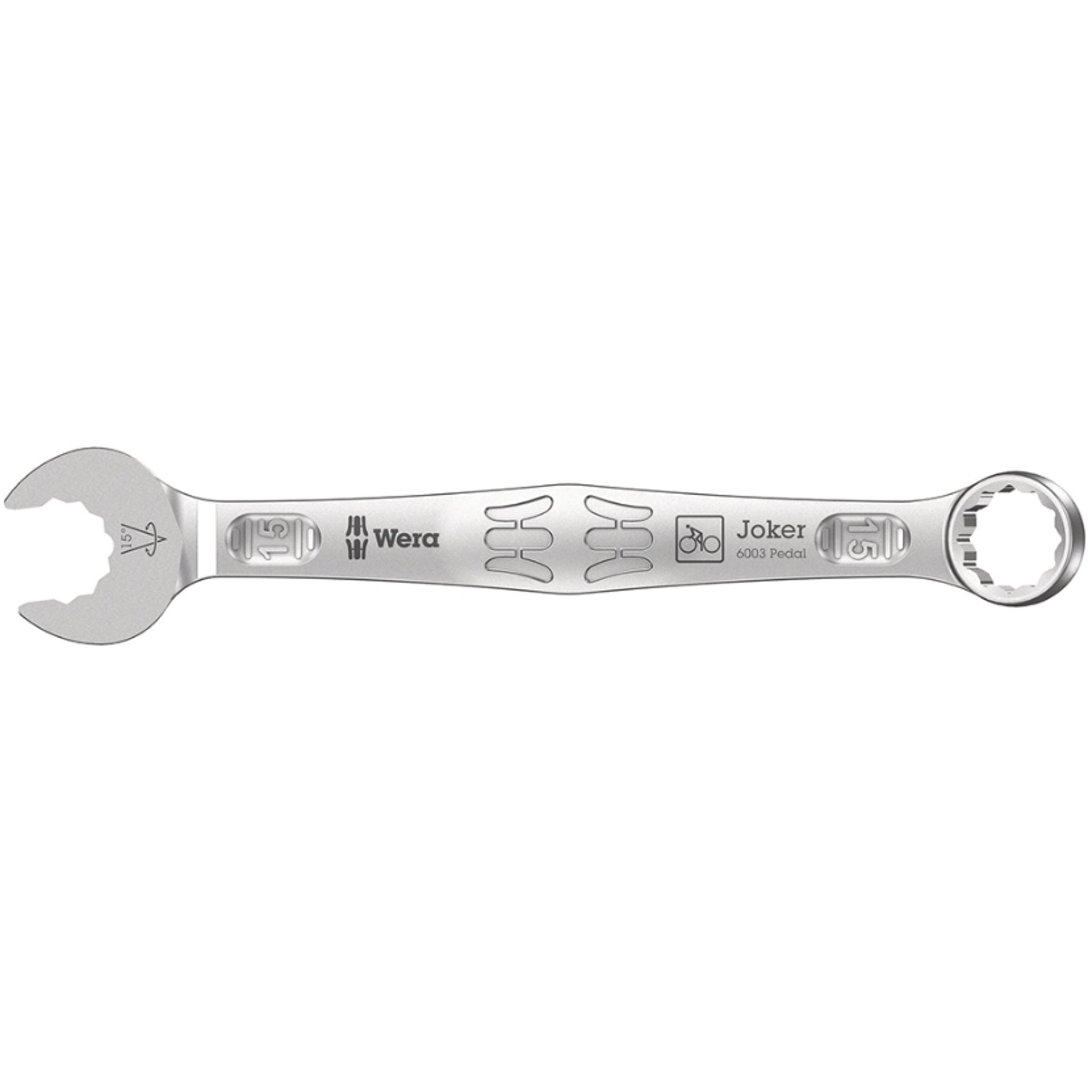 Wera Tools High - Performance 15mm Combination Pedal Wrench 6003 Joker for Tight Spaces
