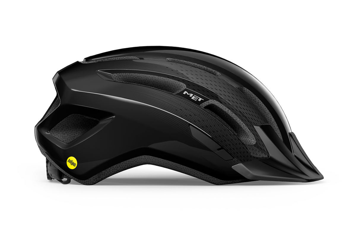 Met Downtown MIPS Black E-Bike and Trekking Touring Helmet with Advanced Brain Protection