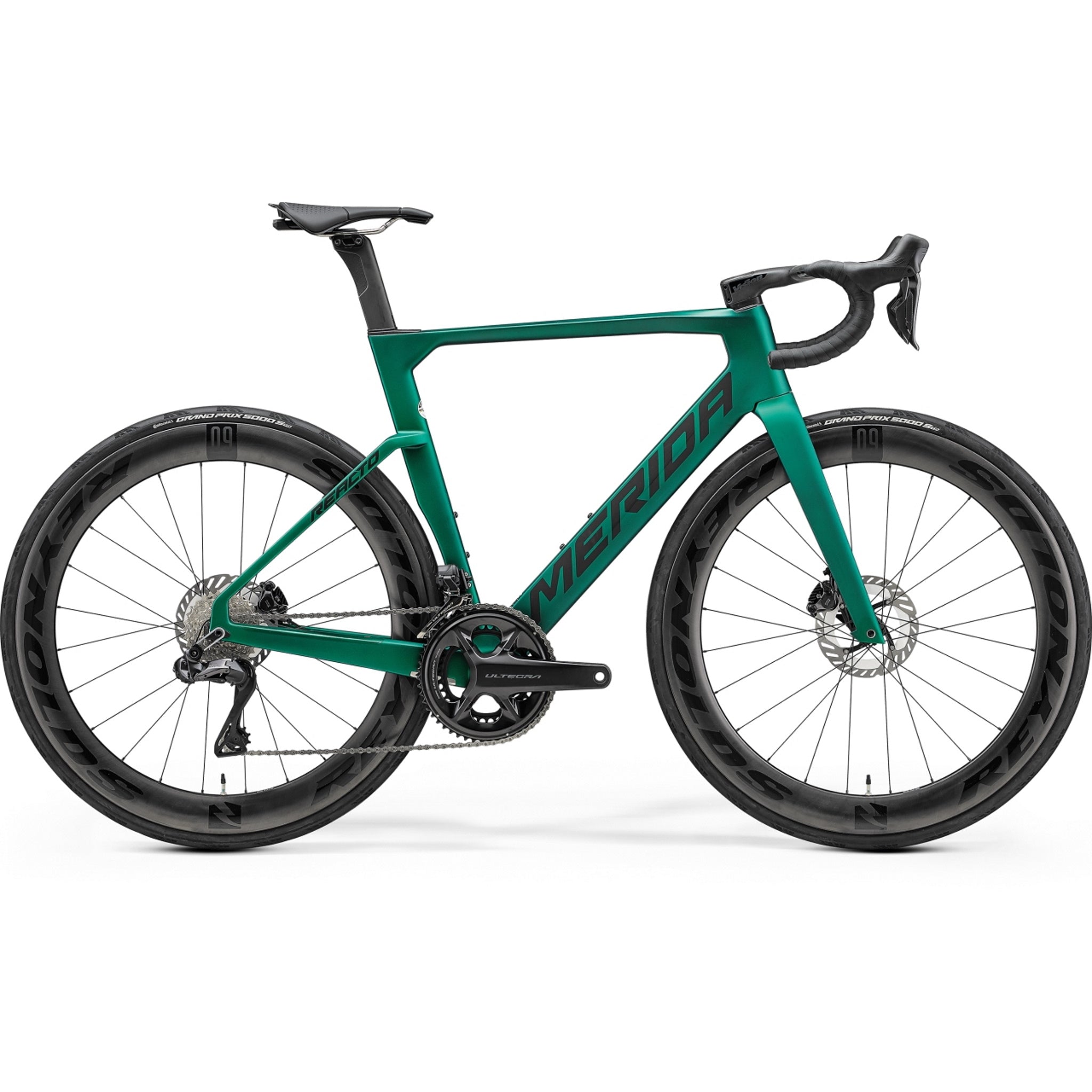 Merida Reacto 8000 Aerodynamic Road Racing Bike in Silk Evergreen Color