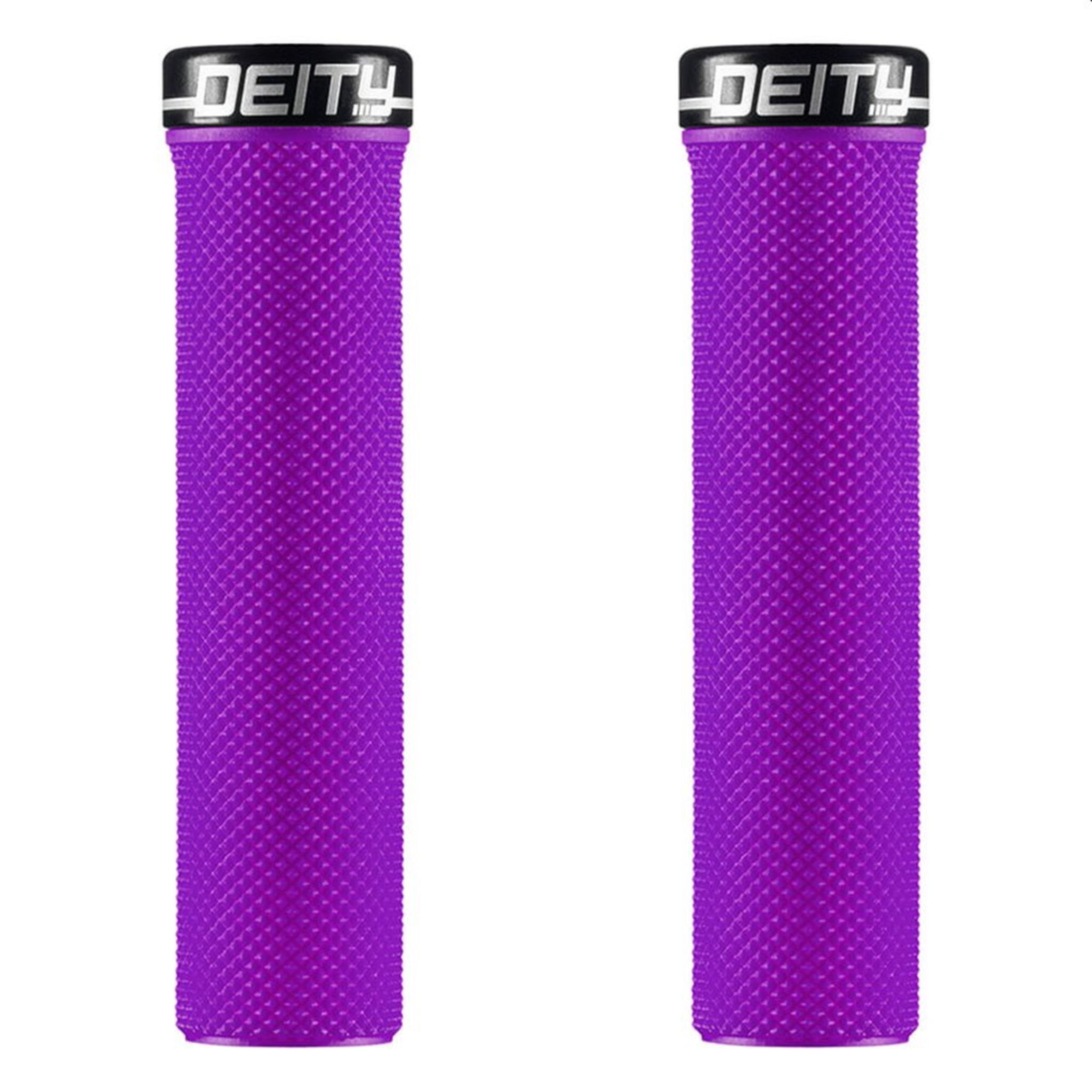 Deity Purple Slimfit Lock-On Mountain Bike Grips with Black Clamp