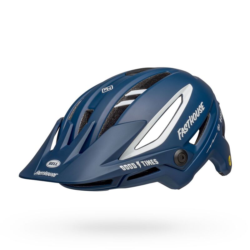 Bell Sixer MIPS Fasthouse Trail Helmet in Striking Blue and White Color Scheme