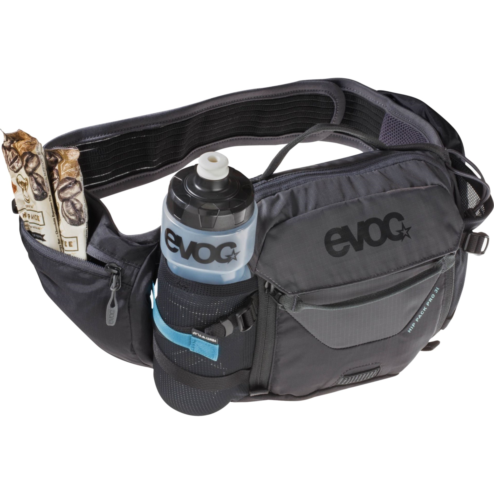 Evoc 3L Hip Pack Pro with 1.5L Bladder in Black, Carbon & Grey