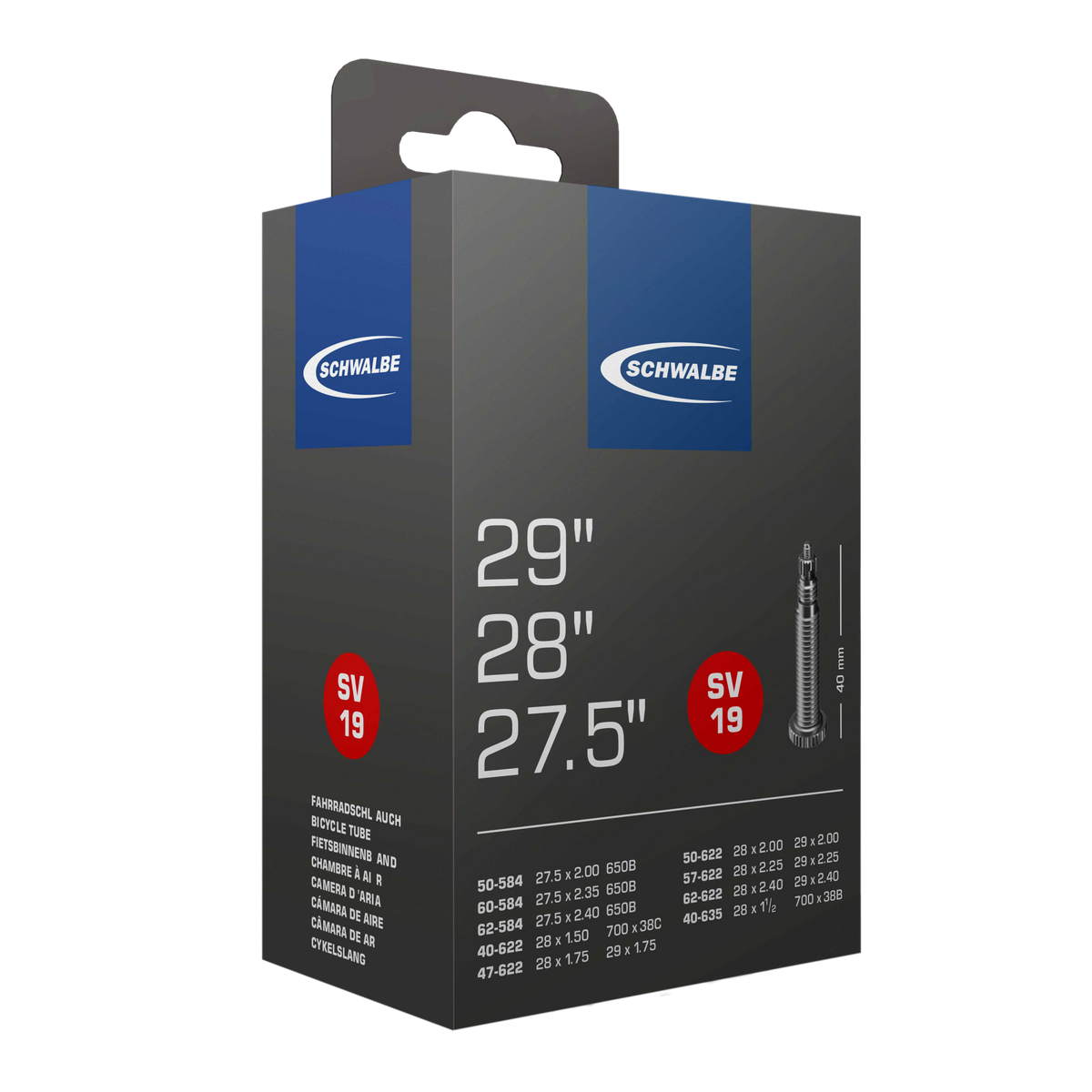 Schwalbe SV15 Presta 60mm 700x18 - 28 High - Quality Inner Tube, 105g
