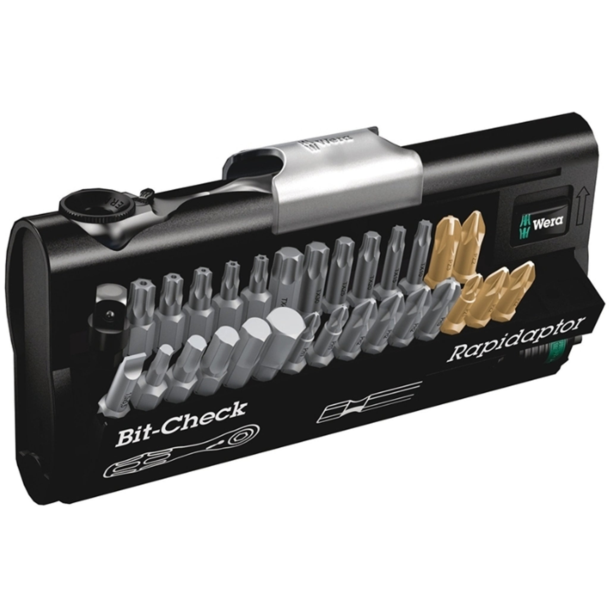 Wera 30-Piece Bit Assortment Kit with Zyklop Mini 1 Ratchet and Bit-Check for Efficient Screwdriving