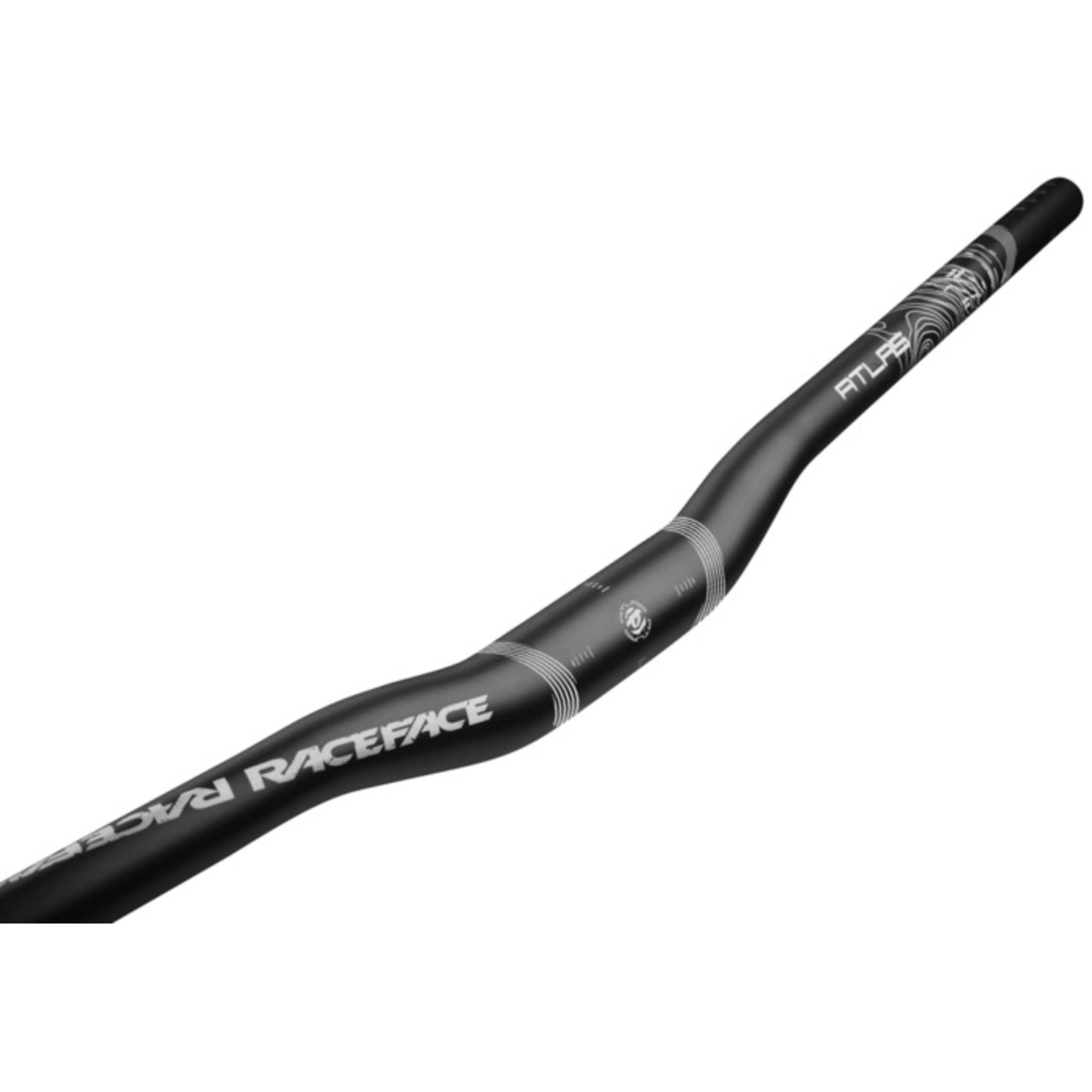 Race Face Black Aluminum Handlebar Atlas with 1.25 - inch Rise, 31.8mm Clamp Diameter and 785mm Width for Gravity - Driven Biking