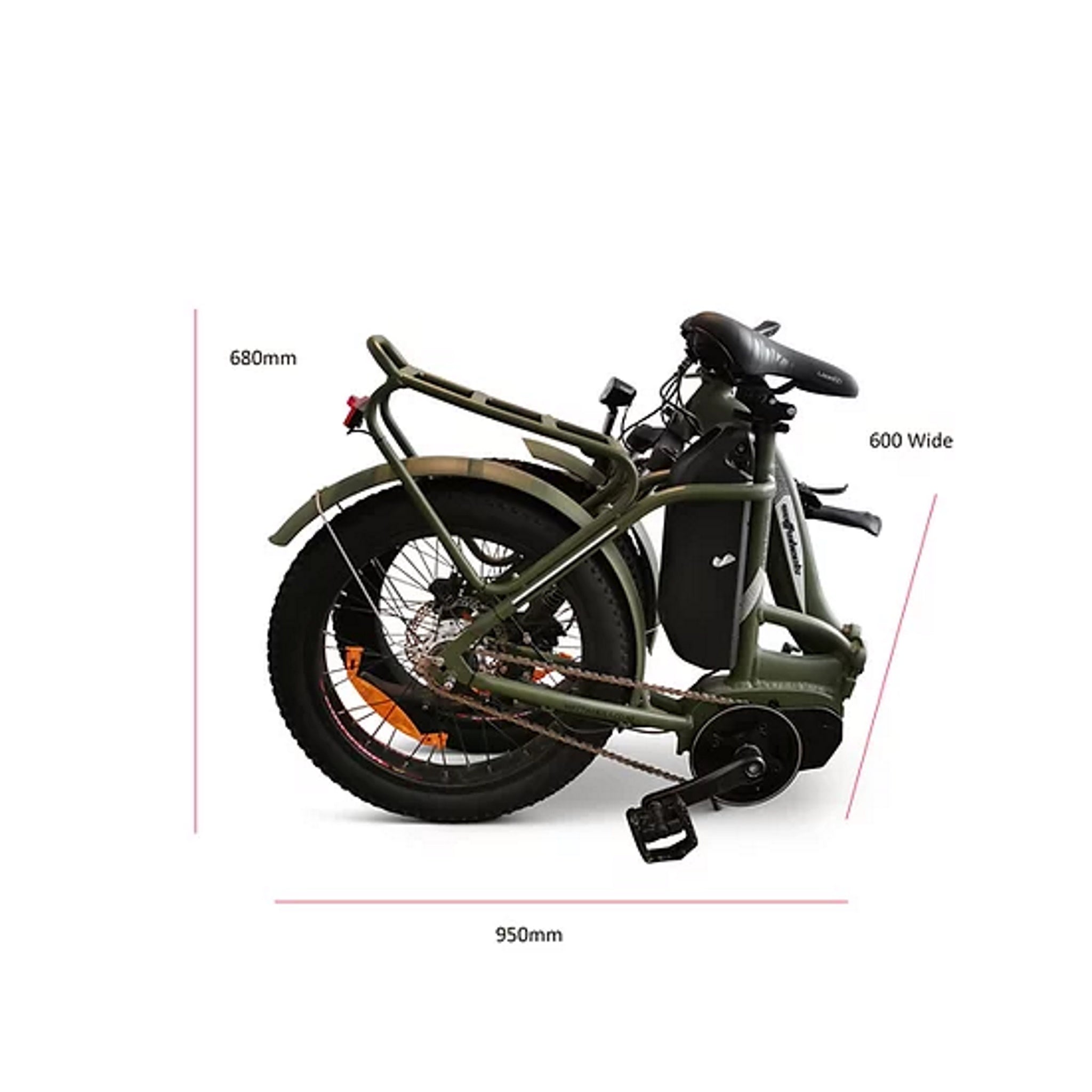 Watt Wheels Scout LS XT Electric Folding Bike with 768wh Battery in Matt Green Color for Commuting, Farming and Holiday Trips