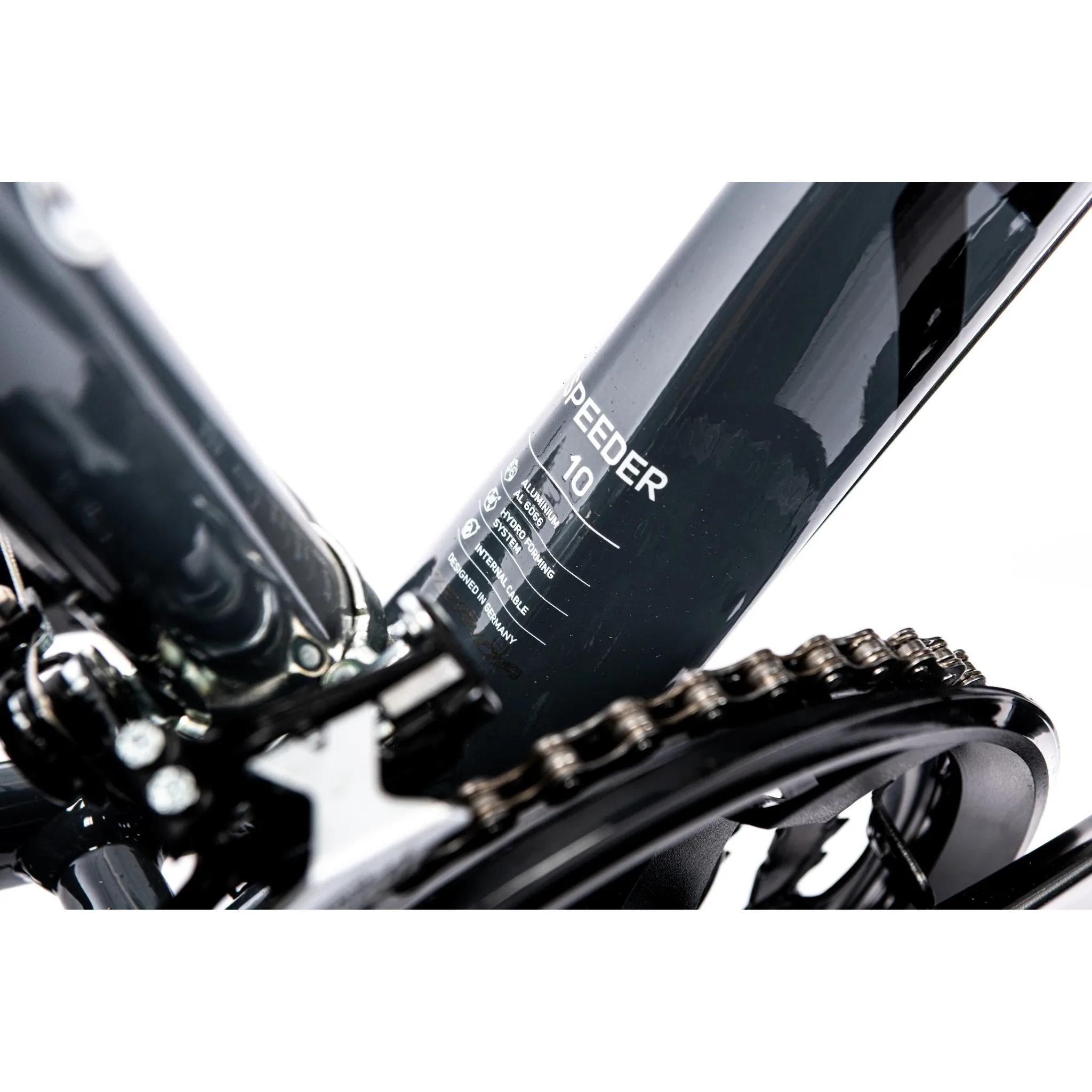 Merida Women's Flat Bar Road Bicycle - Speeder 10-V W in Glossy Grey, Black and Teal Colors