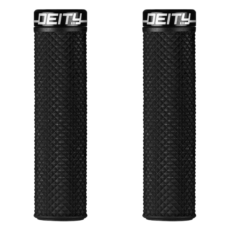 Deity Black Supracush Grips with Black Clamp for Enhanced Riding Comfort