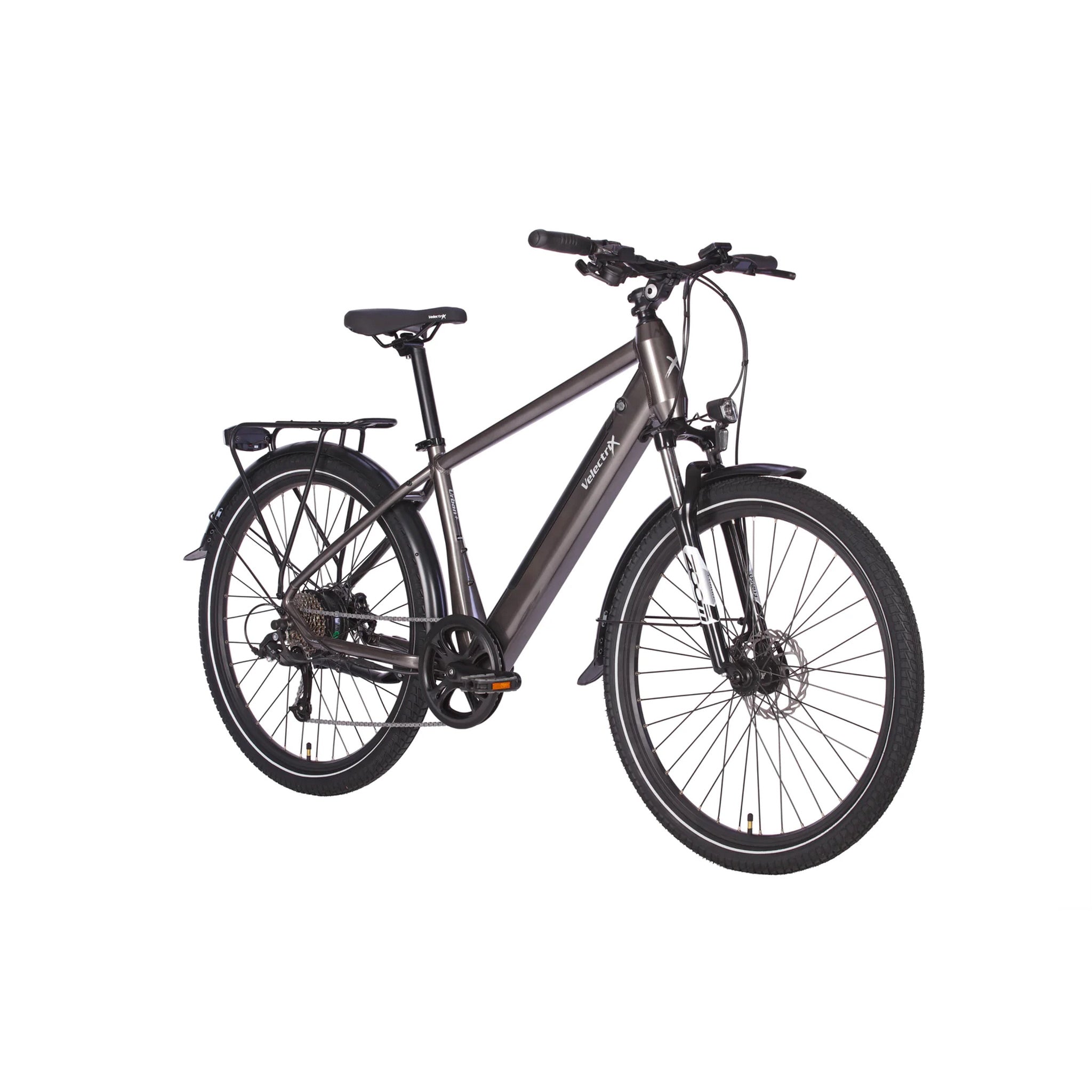 Velecrix Urban+ Electric Bike with 417Wh Grey Battery for Smooth City Rides
