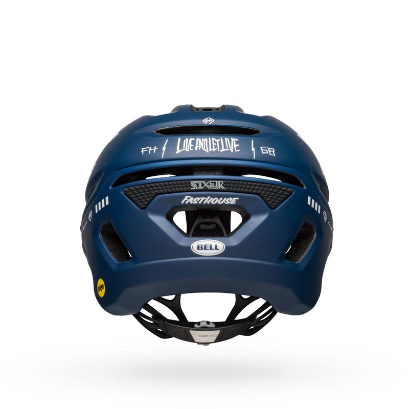 Bell Sixer MIPS Fasthouse Trail Helmet in Striking Blue and White Color Scheme