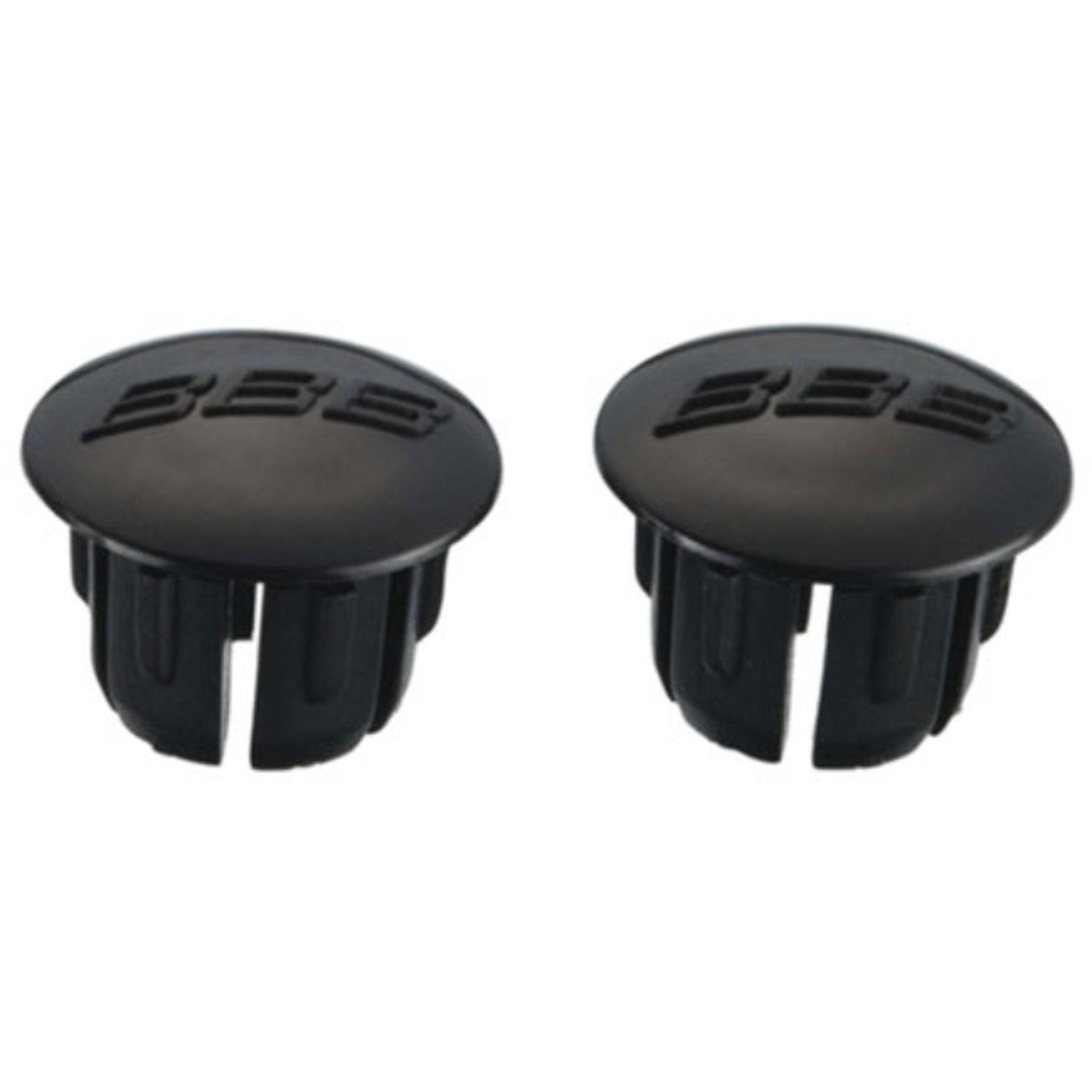 Two - Piece Set of Black BBB Handlebar End Caps for Cyclists