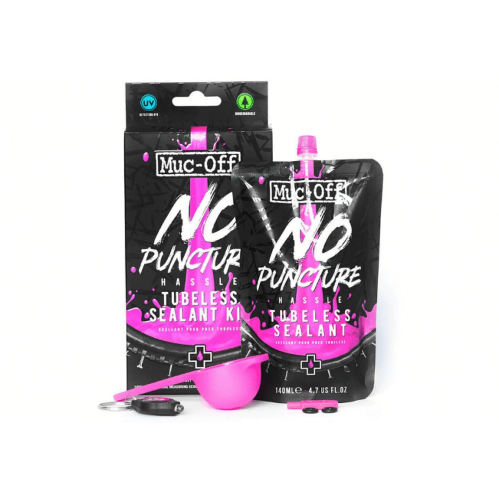Muc-Off Tubeless Tyre No Puncture Sealant - 140ml High-Performance Kit