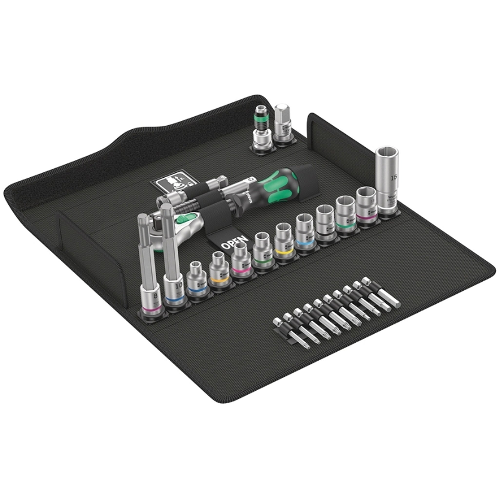 27-piece Wera Zyklop Speed Swiveling Ratchet Tool Set for Bicycles
