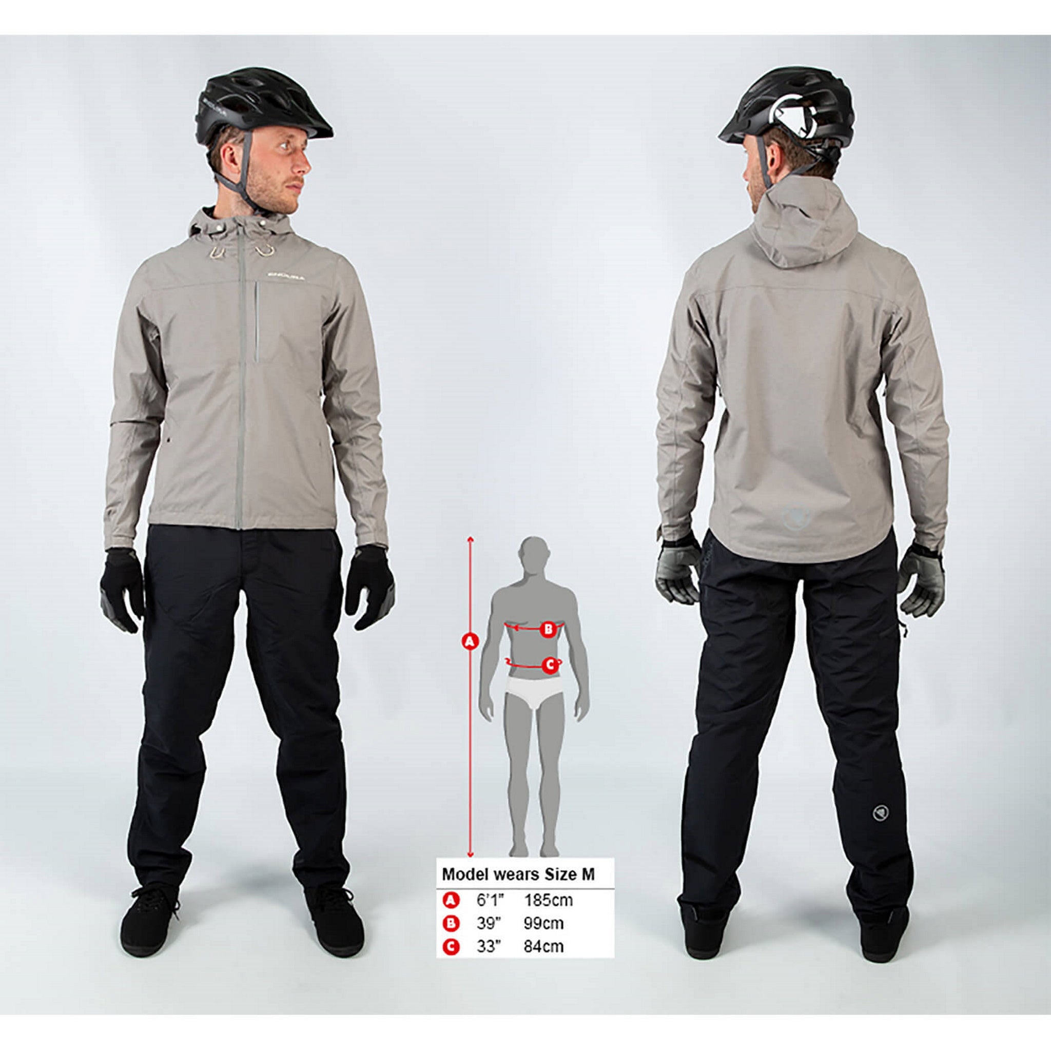 Endura Men's Hummvee Series Waterproof and Breathable Hooded Casual Outdoor Jacket in Black Color