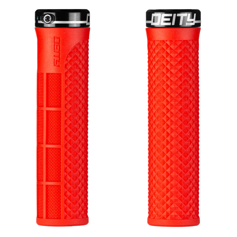 Deity Red Lockjaw Grips with a Black Clamp - Superior Control