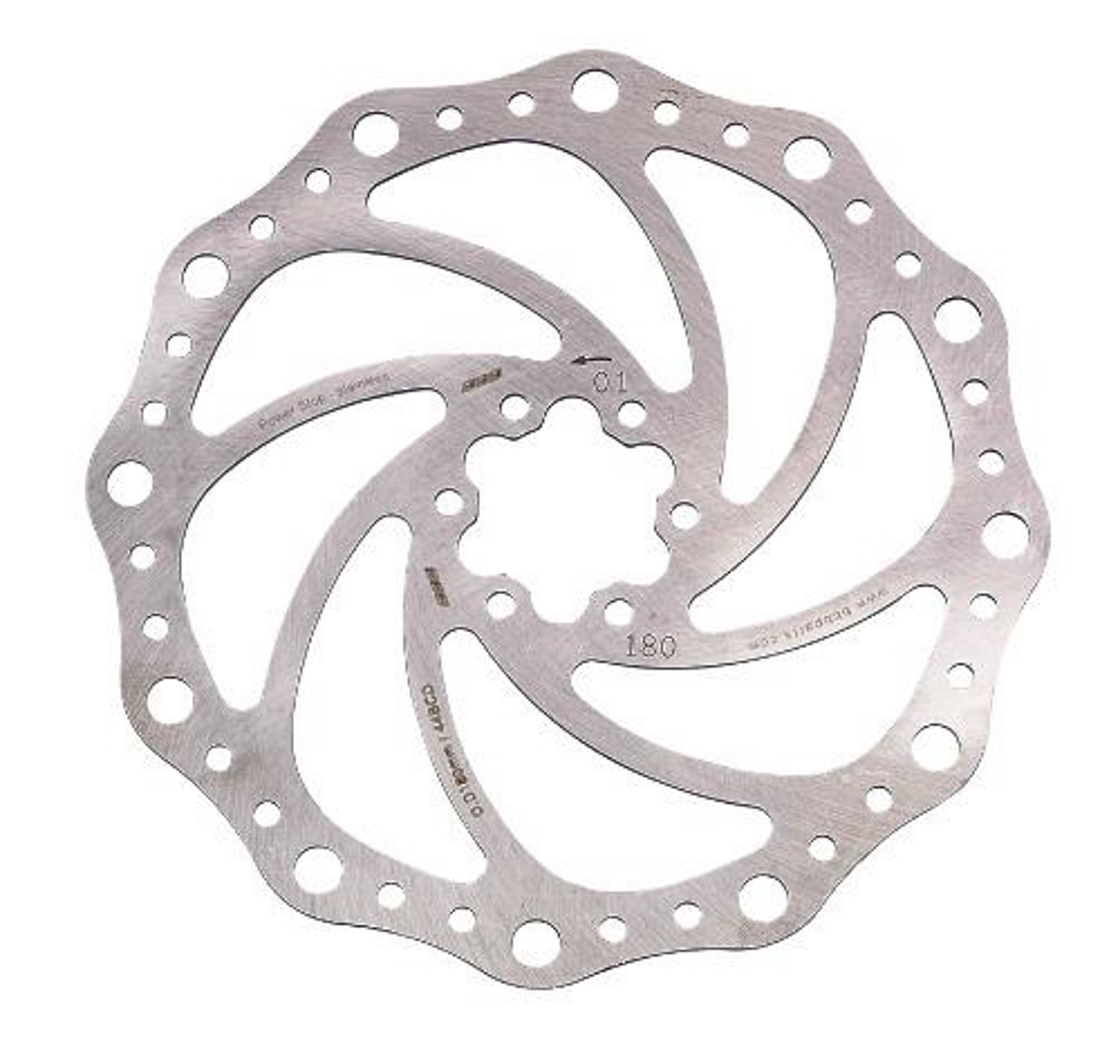 BBB 'POWERSTOP' V2 180mm 6 - Bolt Stainless - Steel Rotor with All Pads
