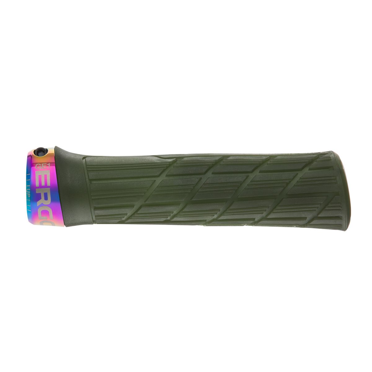Ergon GE1 Evo Factory Mountain Bike Grips in Frozen Moss/Oil Slick Color Scheme