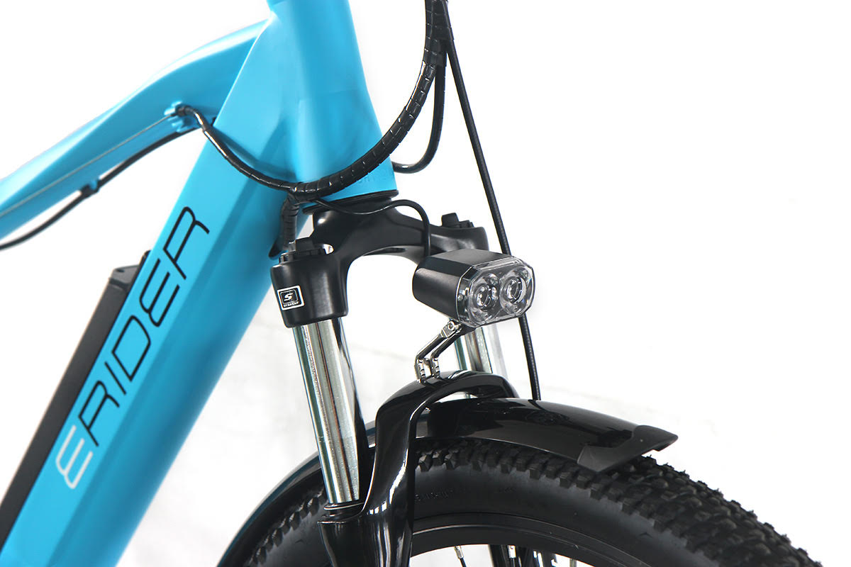 E-Rider Summit Plus Electric Trail and Commuter Bike with 460wh Battery, 26-Inch Wheels, and Blue Finish