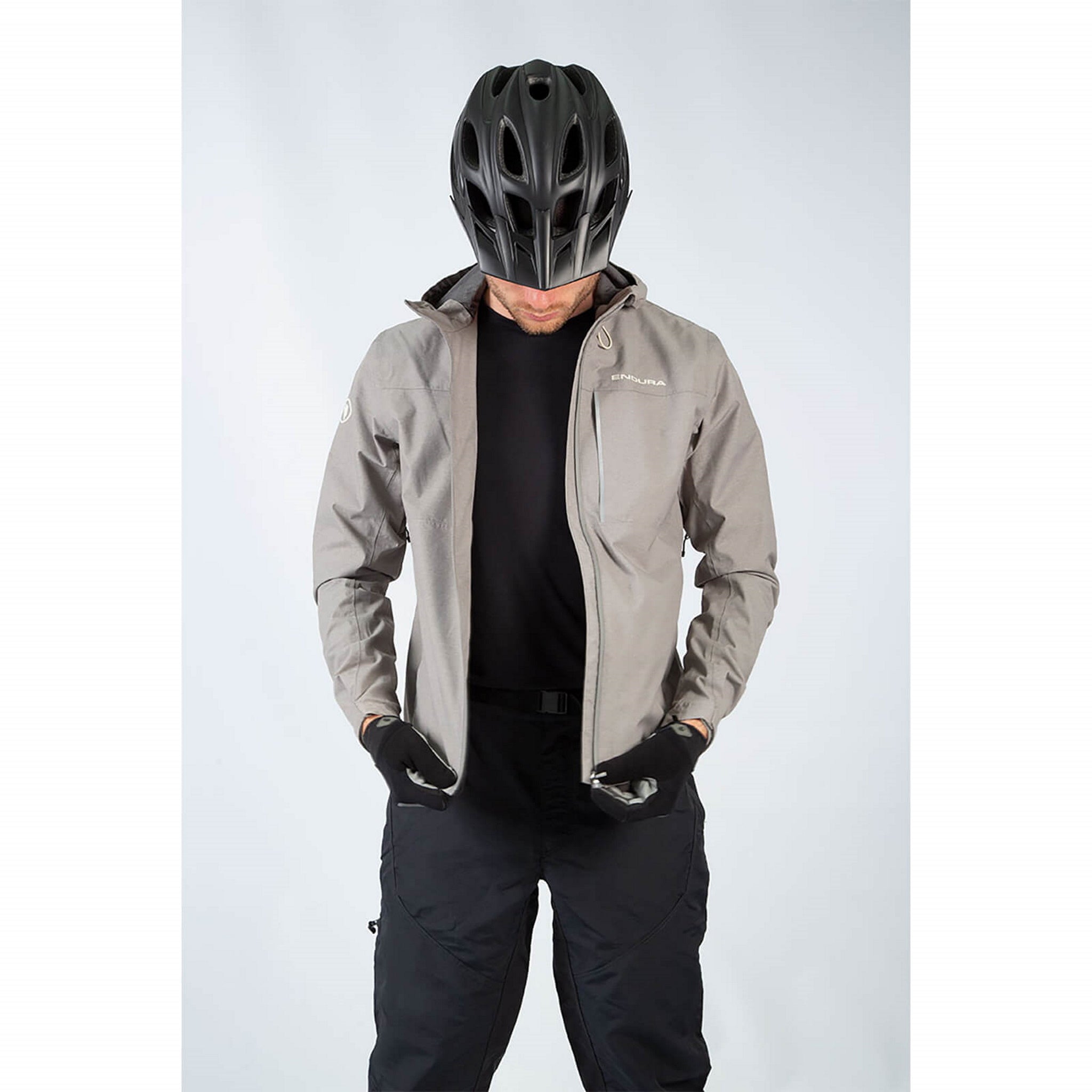 Endura Men's Hummvee Series Waterproof and Breathable Hooded Casual Outdoor Jacket in Black Color