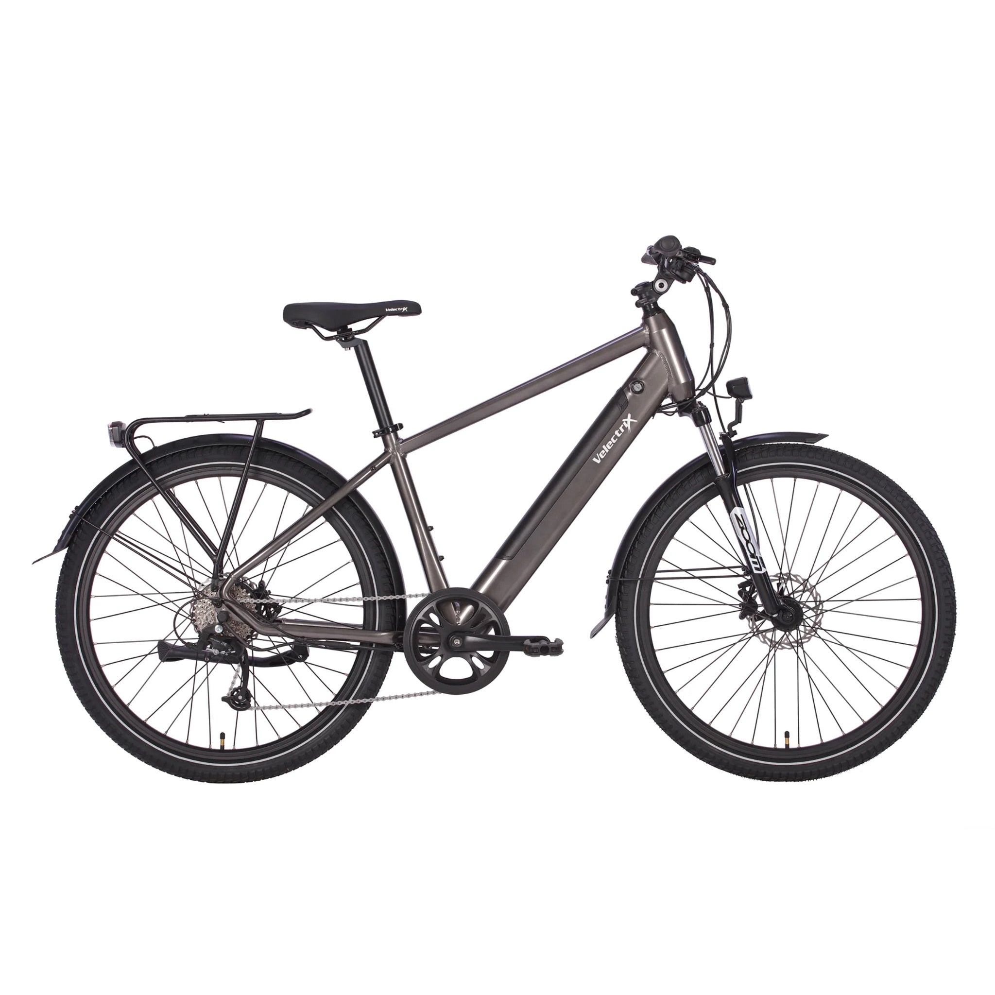 Velecrix Urban+ Electric Bike with 417Wh Grey Battery for Smooth City Rides