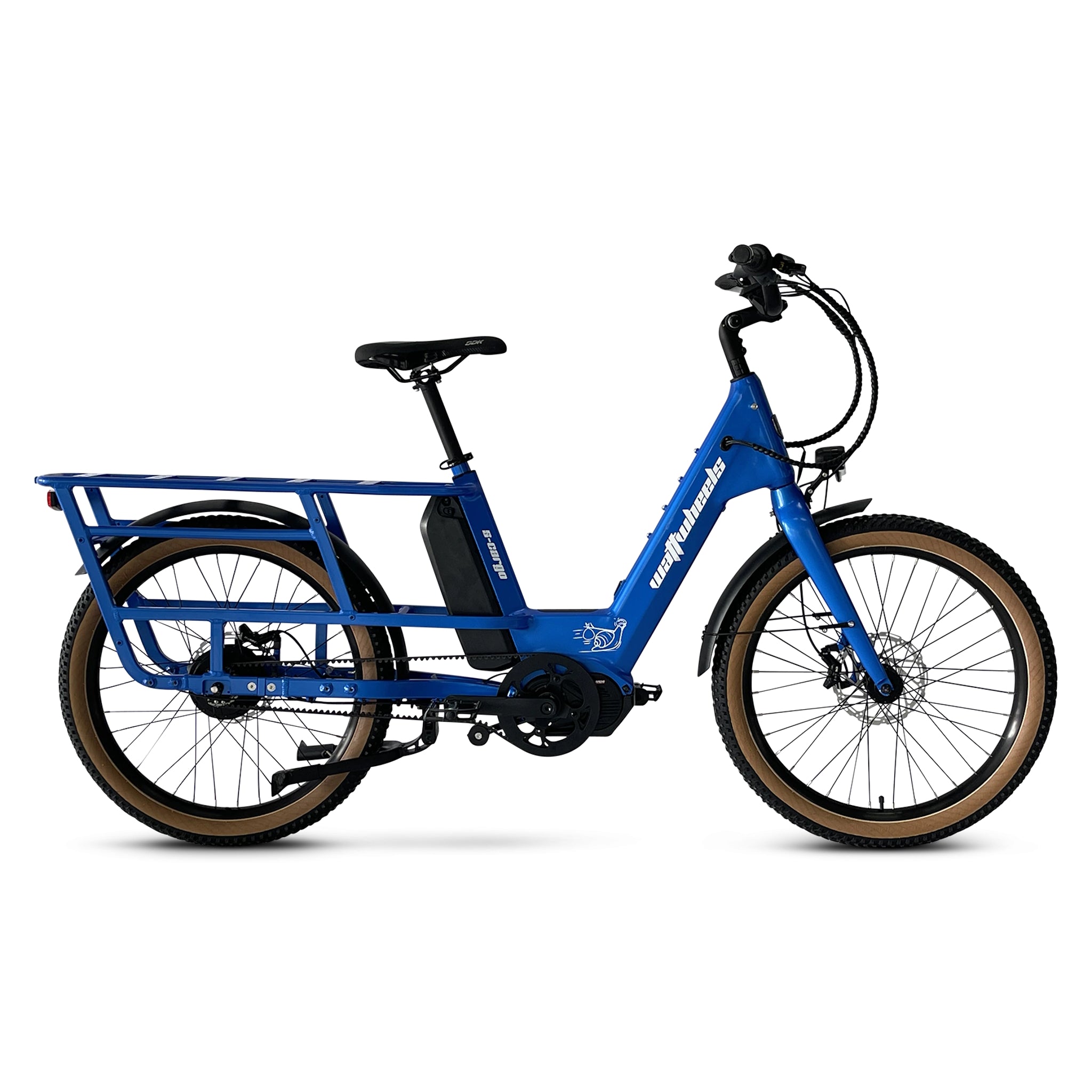 Wattwheels S-Cargo Electric Cargo Bicycle with 672Wh Battery in Stunning Blue Color
