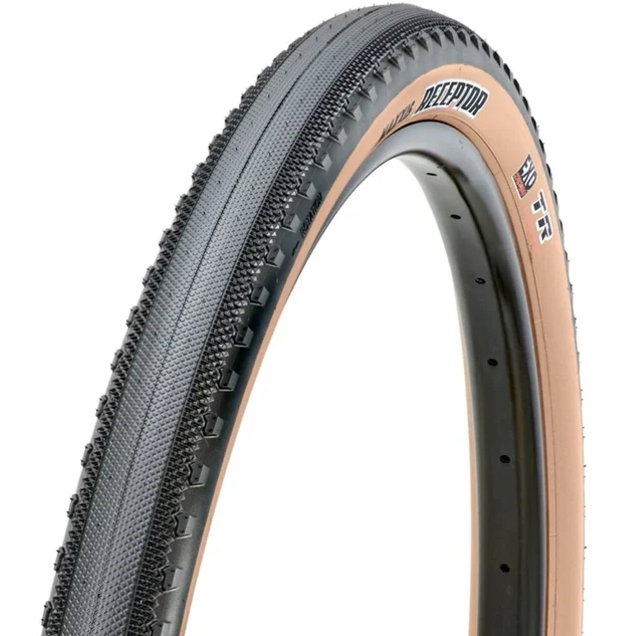 Maxxis Receptor High - Performance Folding Gravel Bicycle Tyre with EXO TR Technology, 700 x 40c, 120 TPI Tanwall Design
