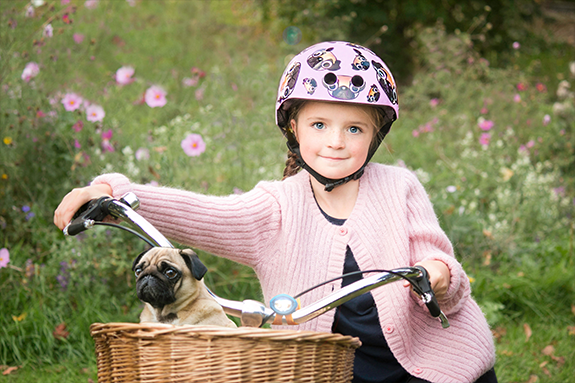 Mini Hornit LIDs Cool Kids Helmet with Pug Puppies Design