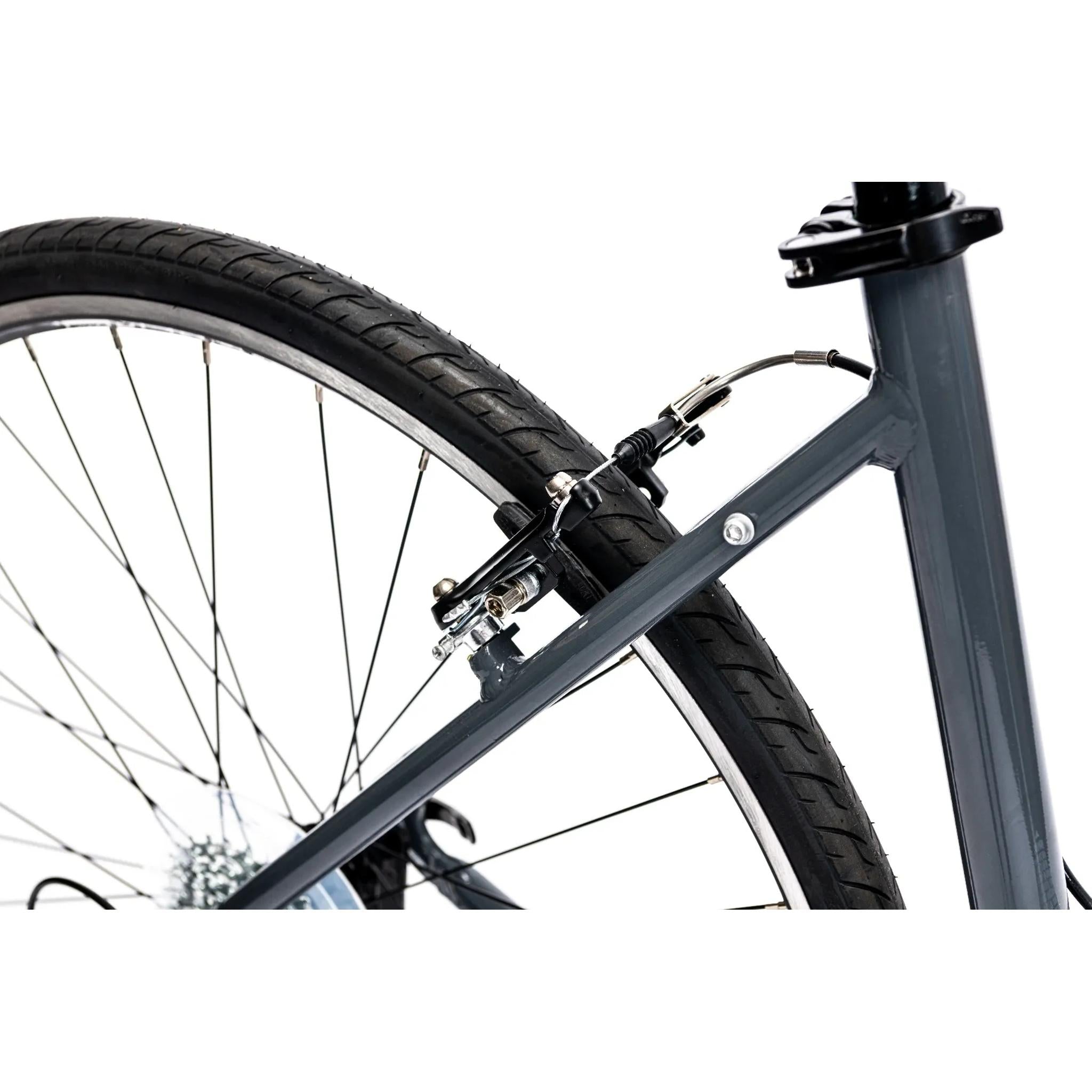 Merida Women's Flat Bar Road Bicycle - Speeder 10-V W in Glossy Grey, Black and Teal Colors