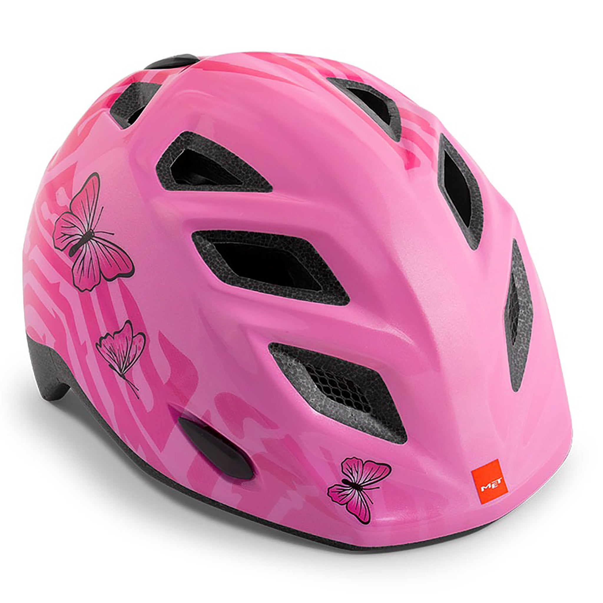 Met Genio Pink Butterflies Design Safety Helmet for Kids with Head Circumference from 46 to 53 cm
