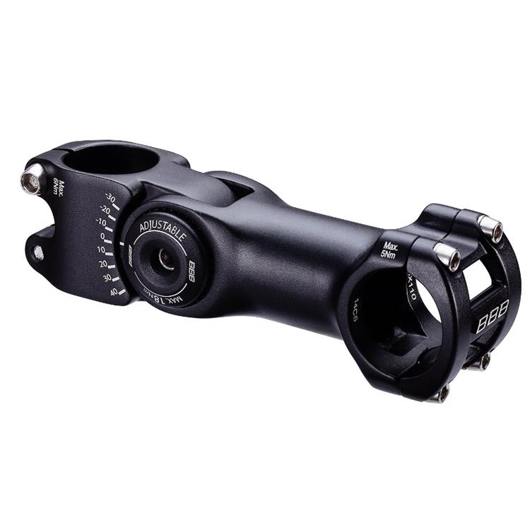 BBB HighSix OS Adjustable Stem for Trekking Bikes - 31.8mm Bar Bore, 90mm Length, Black Finish