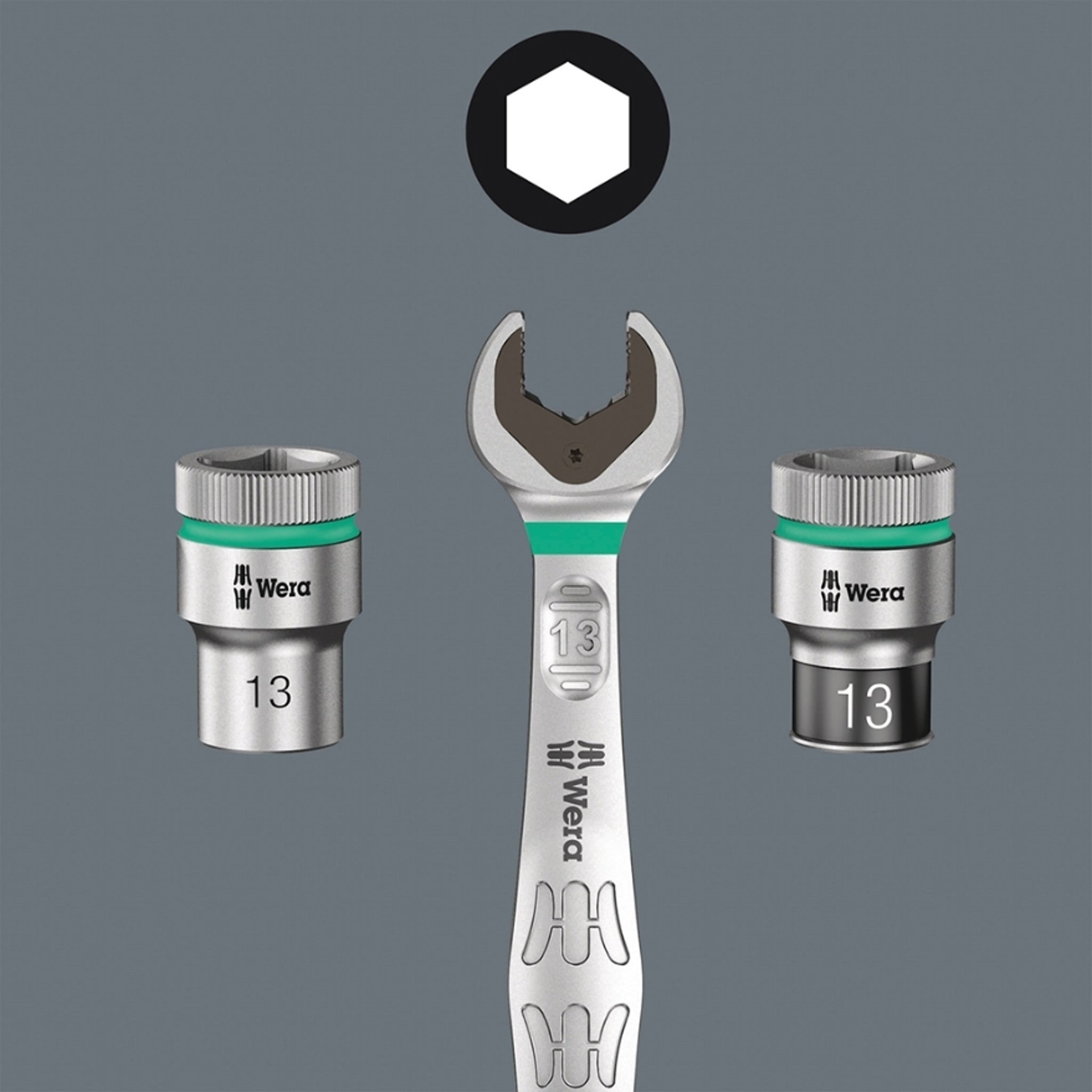 Wera 8008 A Zyklop Mini Ratchet with 1/4 Square Drive for Precise Work