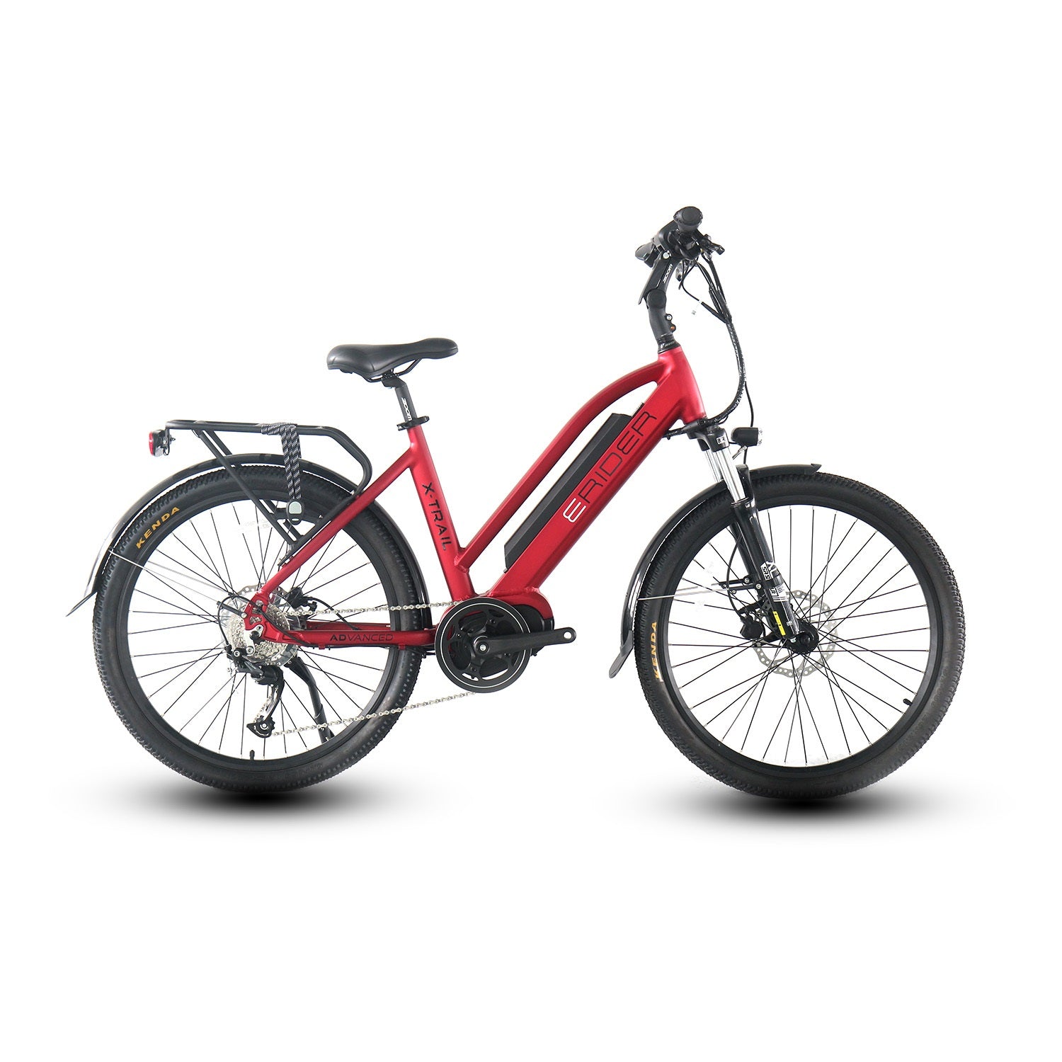 Advanced E-Rider Xtrail Electric Bike with 504wh Matt Red Battery