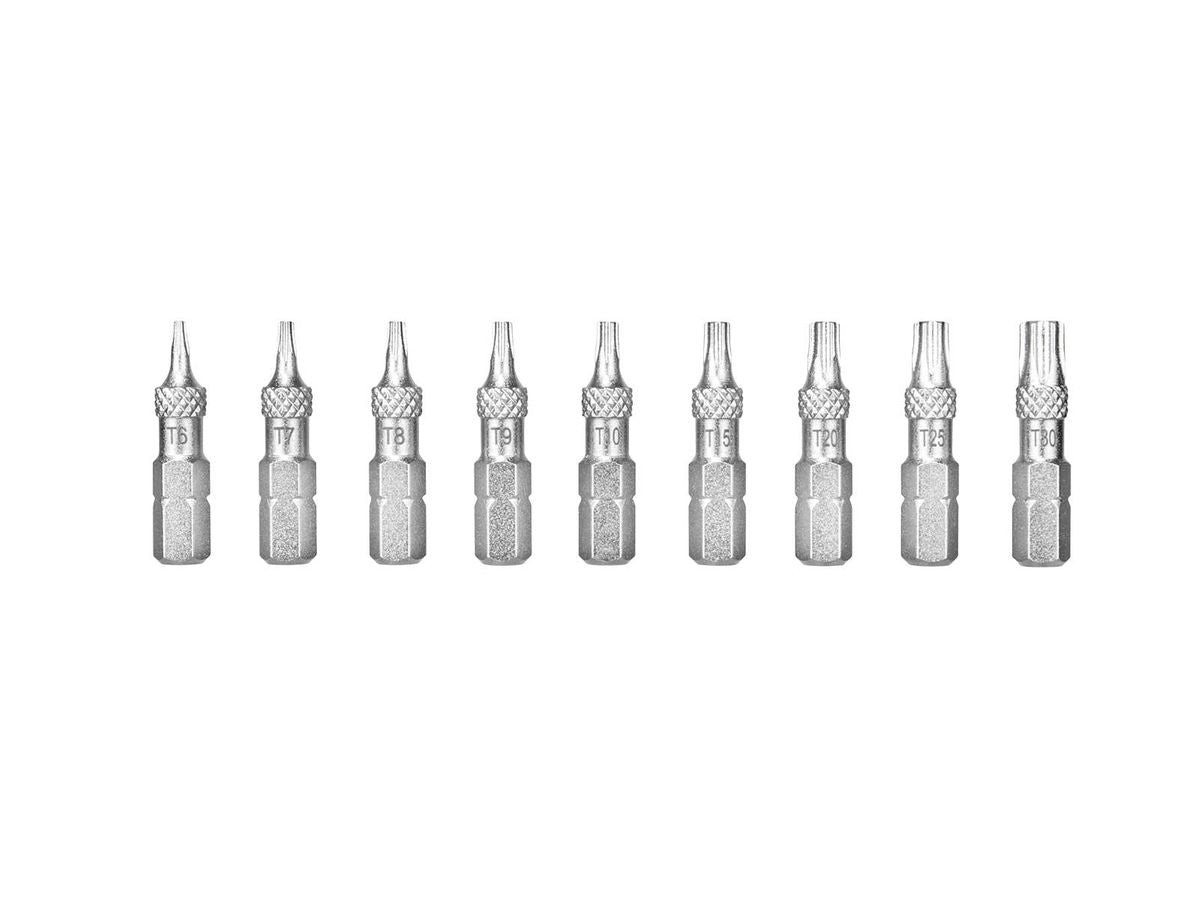 Topeak 9 - Piece Torx Bitkit for Ratchet & Torque Wrench, Ideal for Bike Repair