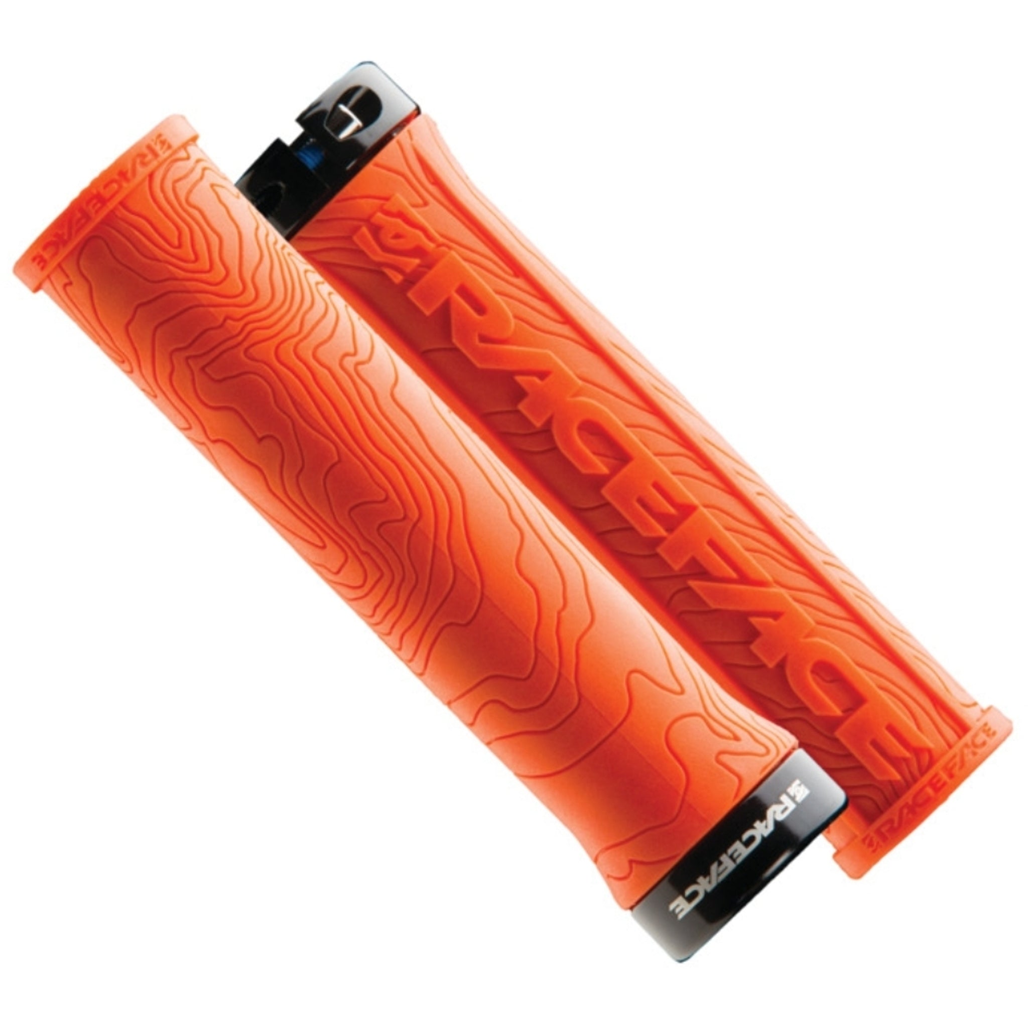 Orange Race Face Half Nelson Single Lock-On Mountain Bike Grips for Enhanced Riding Experience