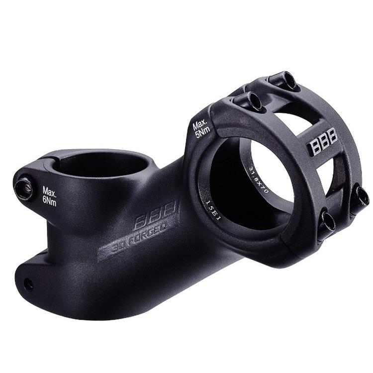 BBB HighRise 35D Black OS Stem for MTB and Hybrid Bikes, 31.8mm Bar Bore, 70mm Length
