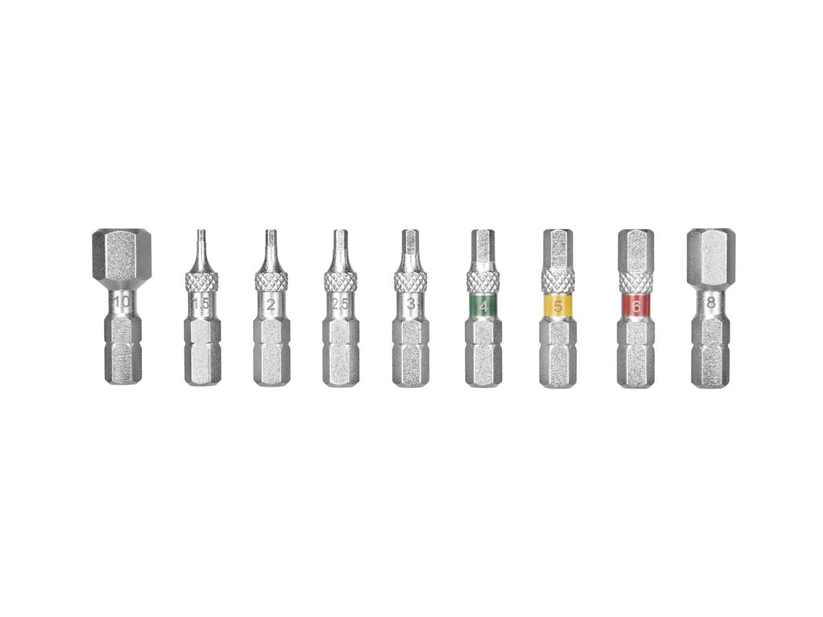 Topeak 9-Piece Allen Bitkit for Ratchet and Torque Wrenches - Ideal for Bike Repair