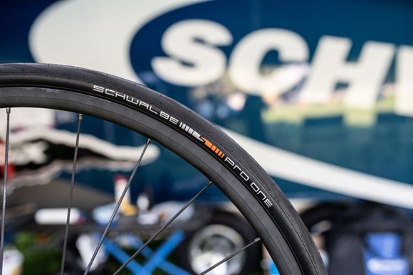 Schwalbe Professional One High - Performance 700 x 25 Evolution Folding Super Racing Tube - Type Road Bike Tire with V - Guard and Transparent Sidewall (HS493A)